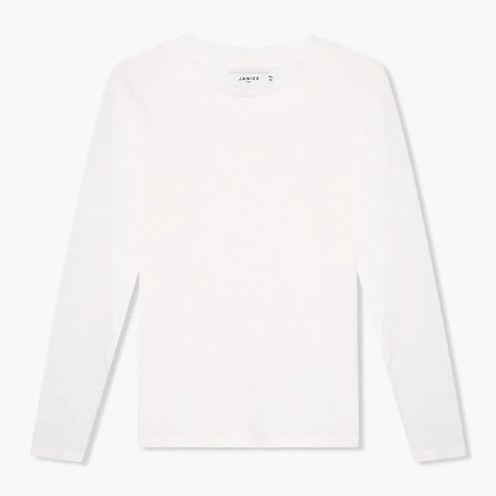 Linnen Shirt Dames Lange Mouw Ryan Wit