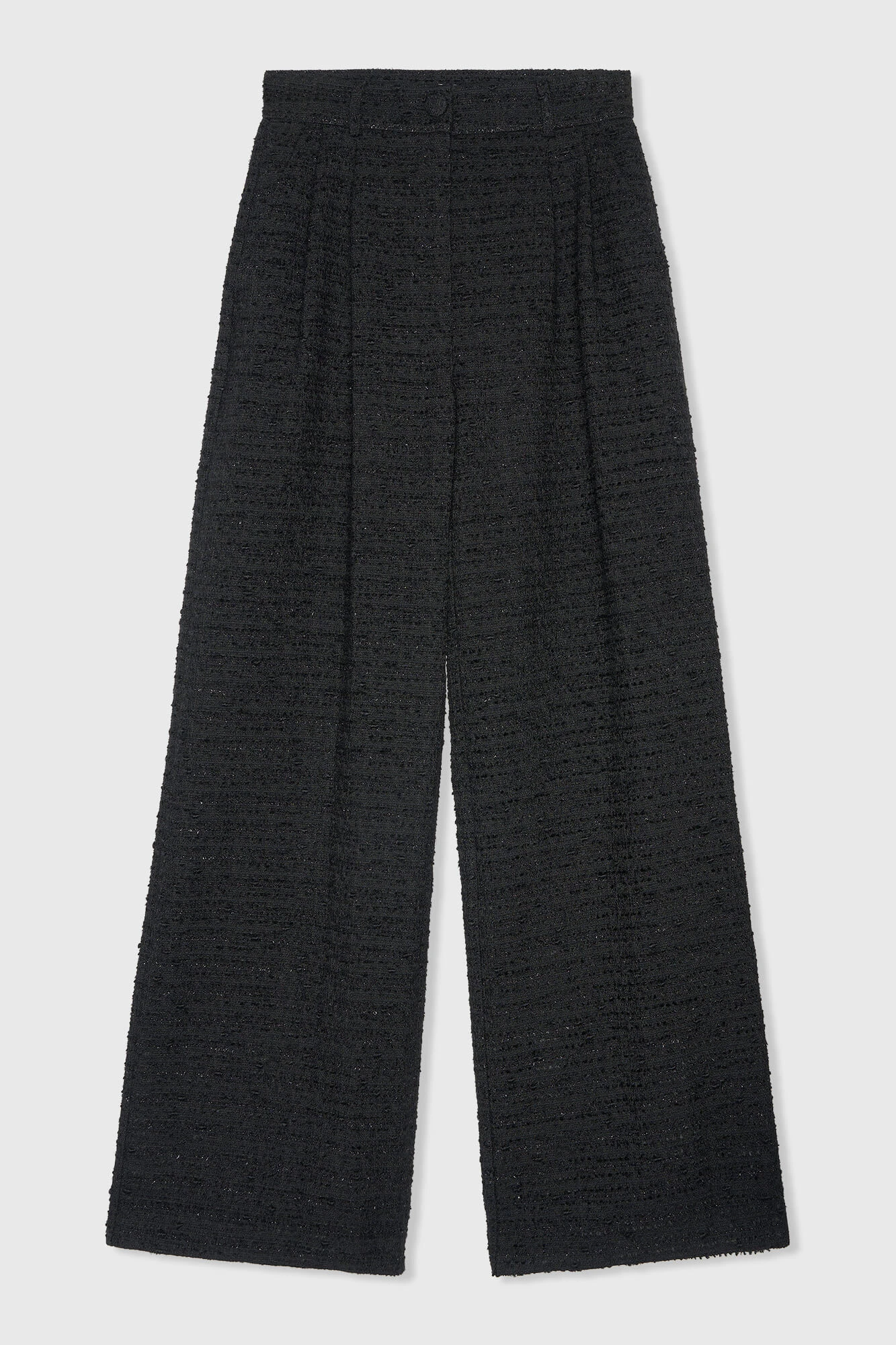 Zwarte Dames Broek Tweed Dollar Lurex