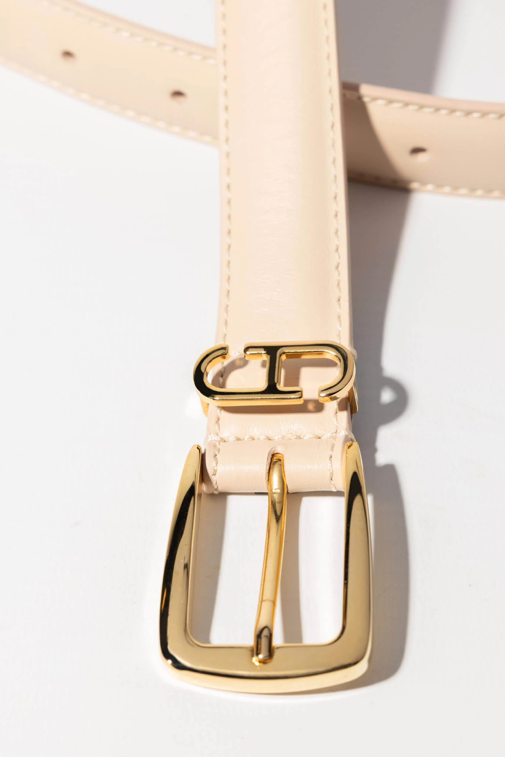 Leren Dames Riem Colby Creme