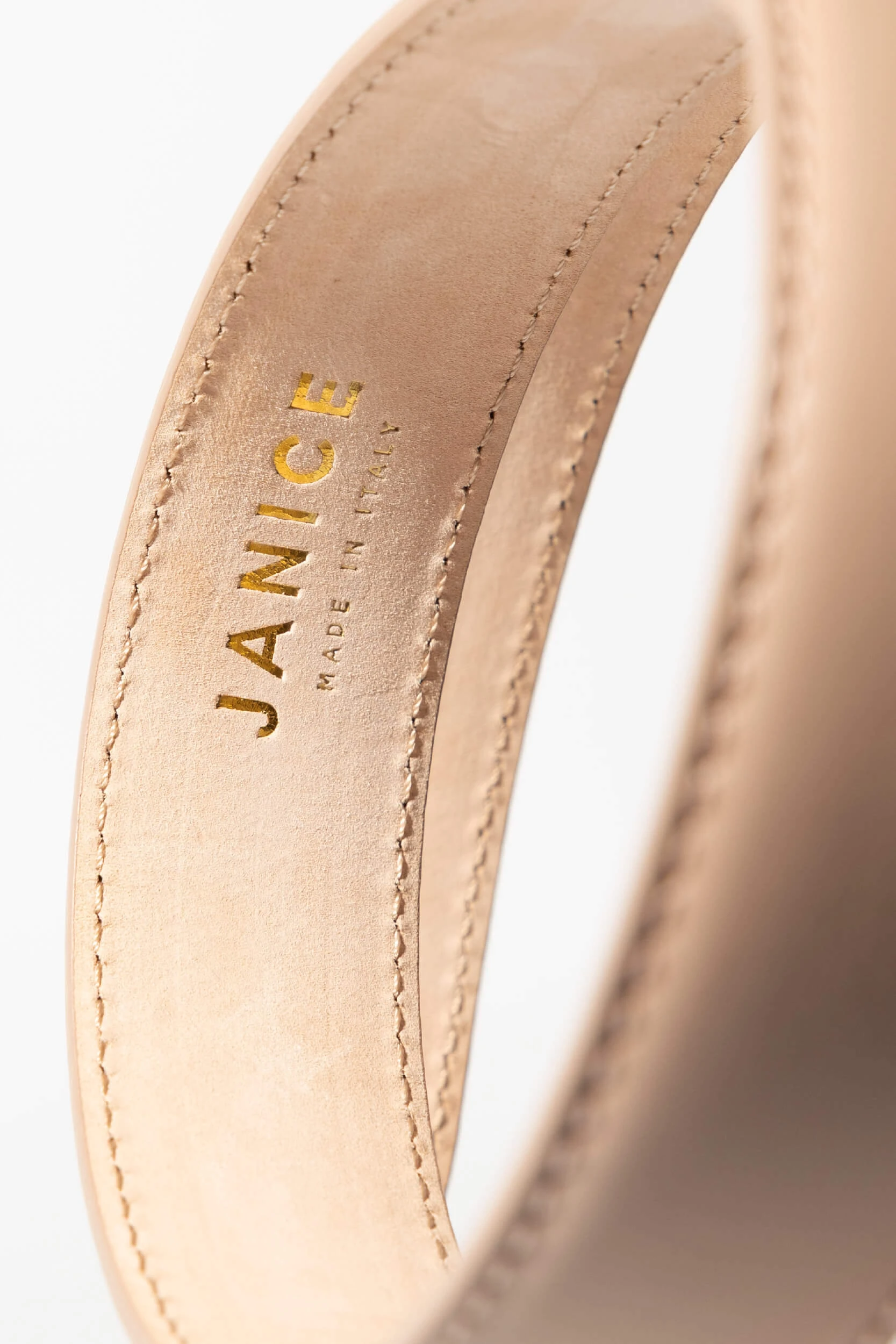 Leren Riem Dames Trophy Creme Gouden Buckle