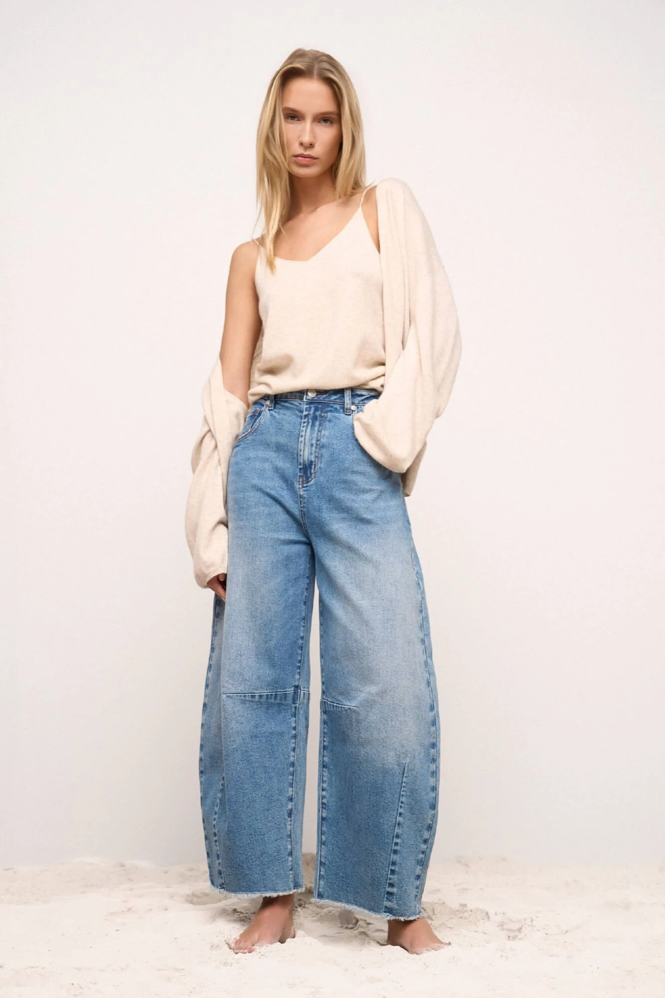 Cashmere Gebreide Tanktop Blane Beige