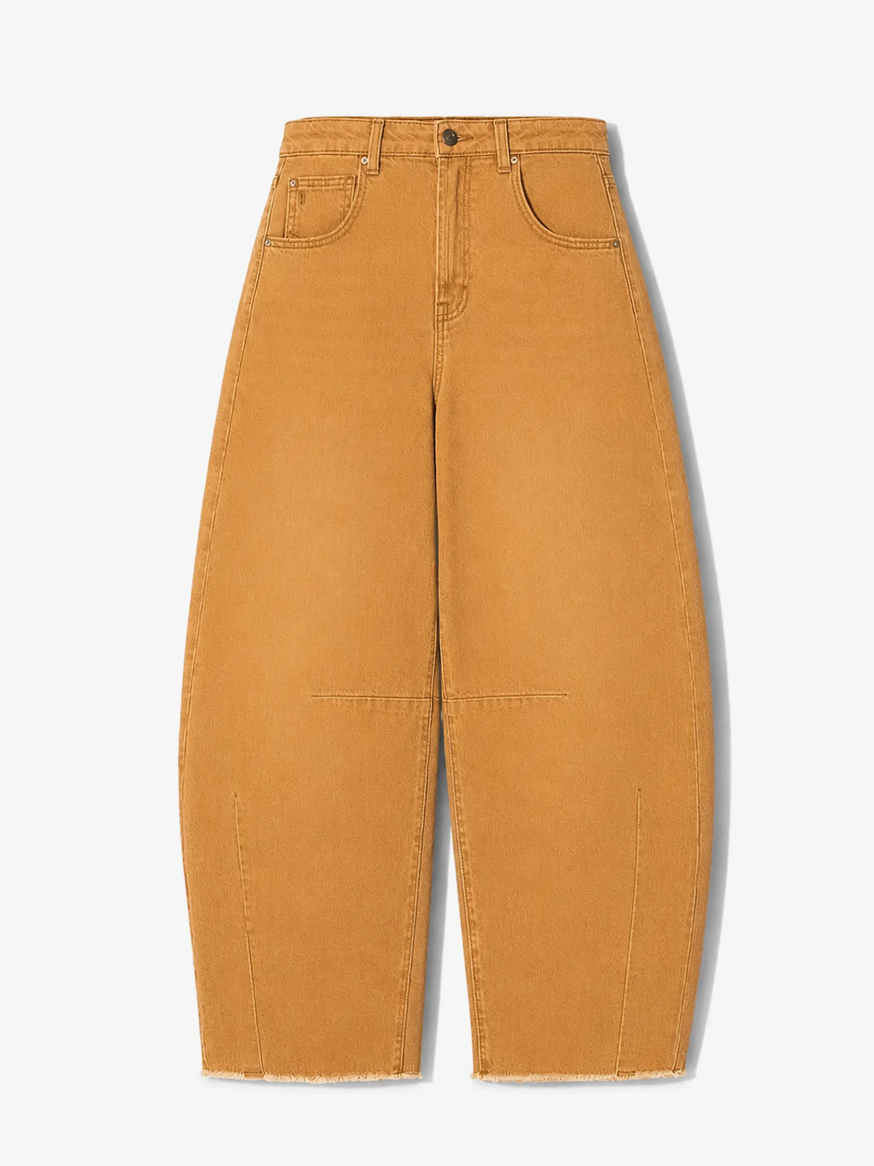 Barrel Jeans Dames Mid Rise Stretch Billy Cognac