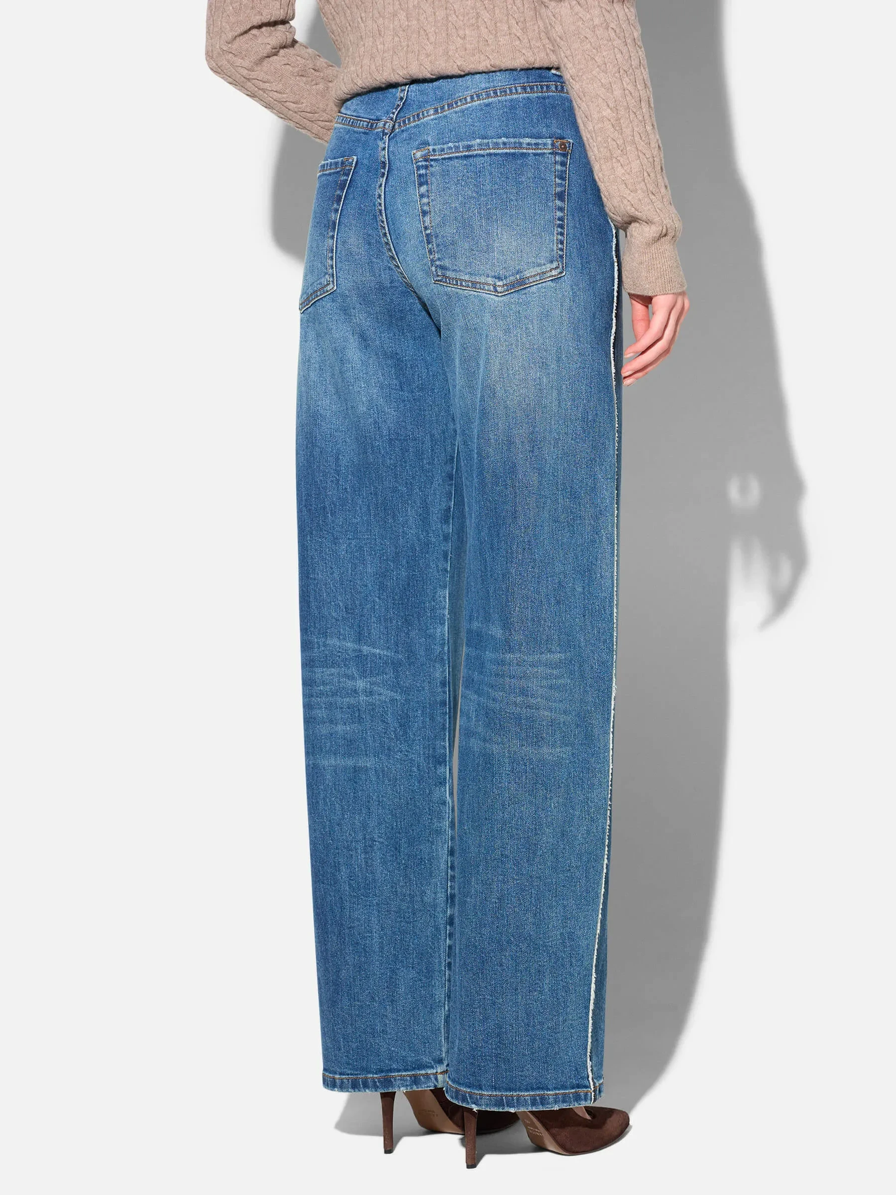 Barrel Jeans Dames Stretch Mid Rise Baxter Blauw 258