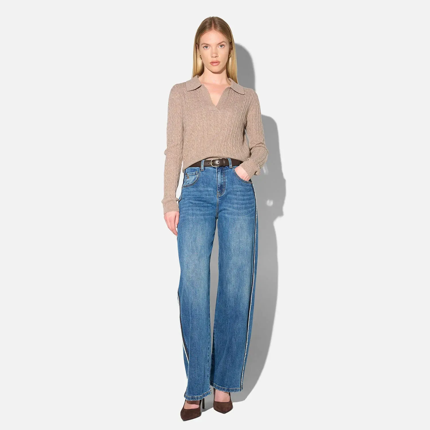 Barrel Jeans Dames Stretch Mid Rise Baxter Blauw 258
