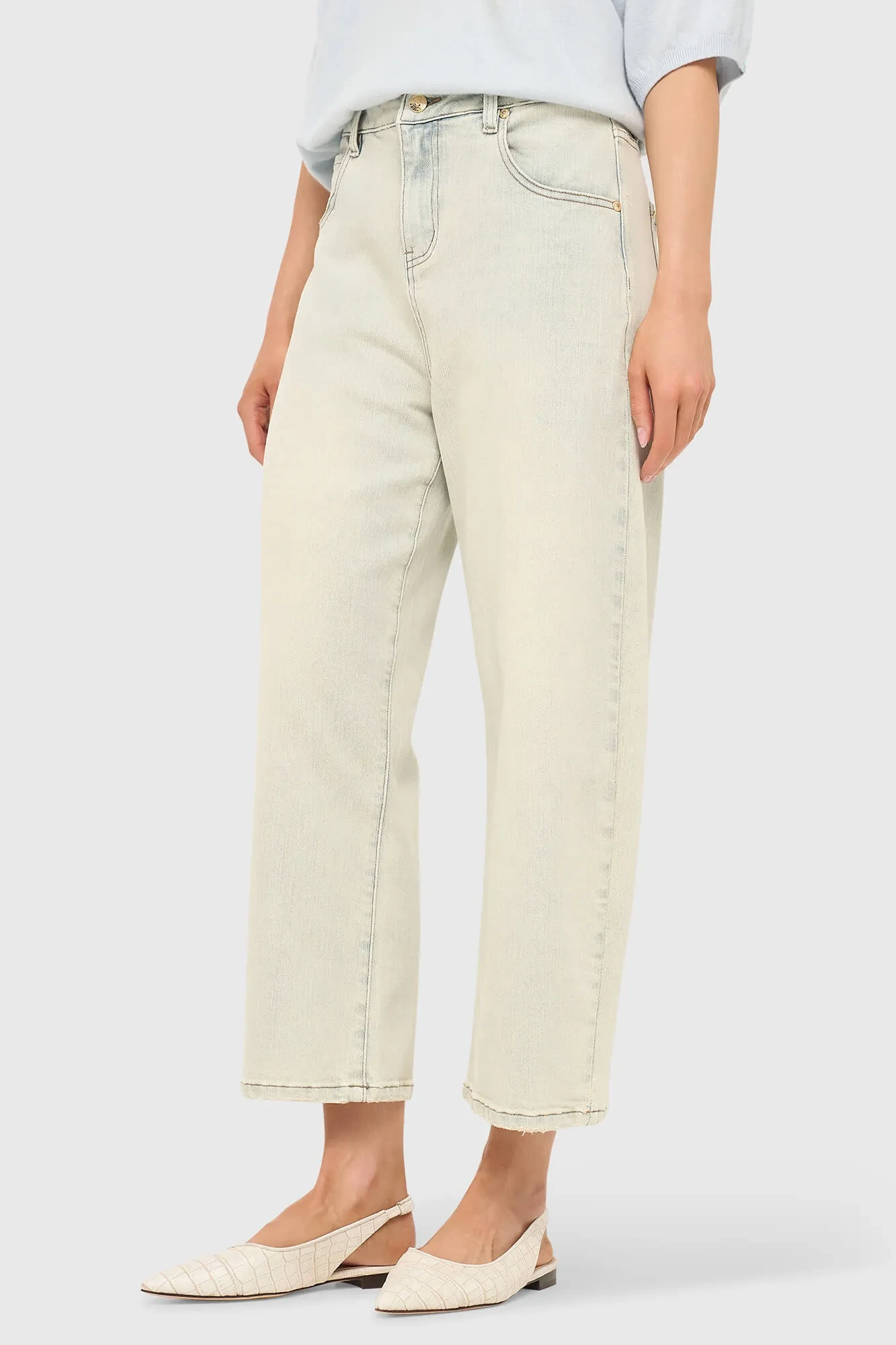 Barrel Jeans Dames Stretch Mid Rise Baxter Blauw 004
