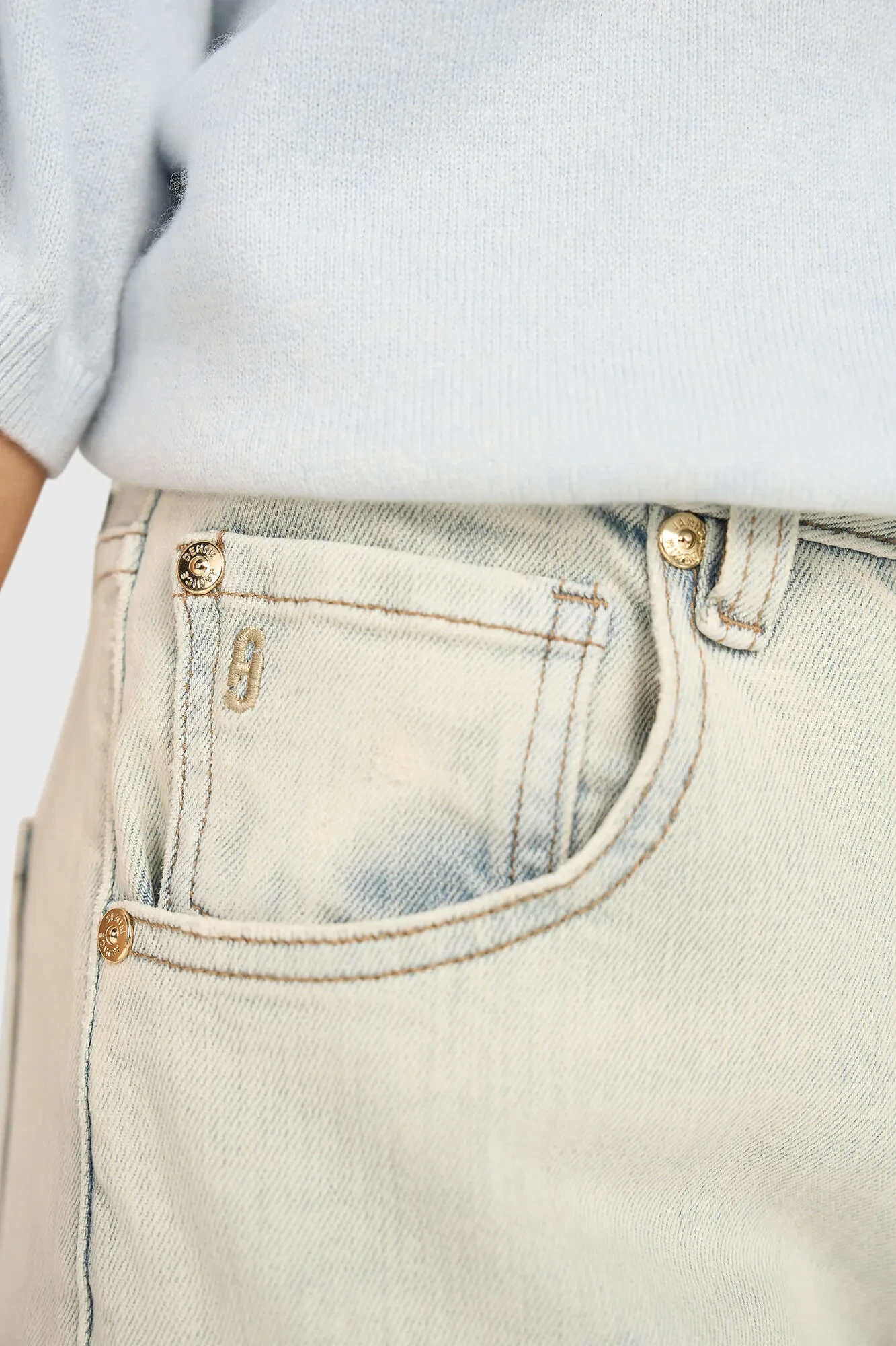 Barrel Jeans Dames Stretch Mid Rise Baxter Blauw 004