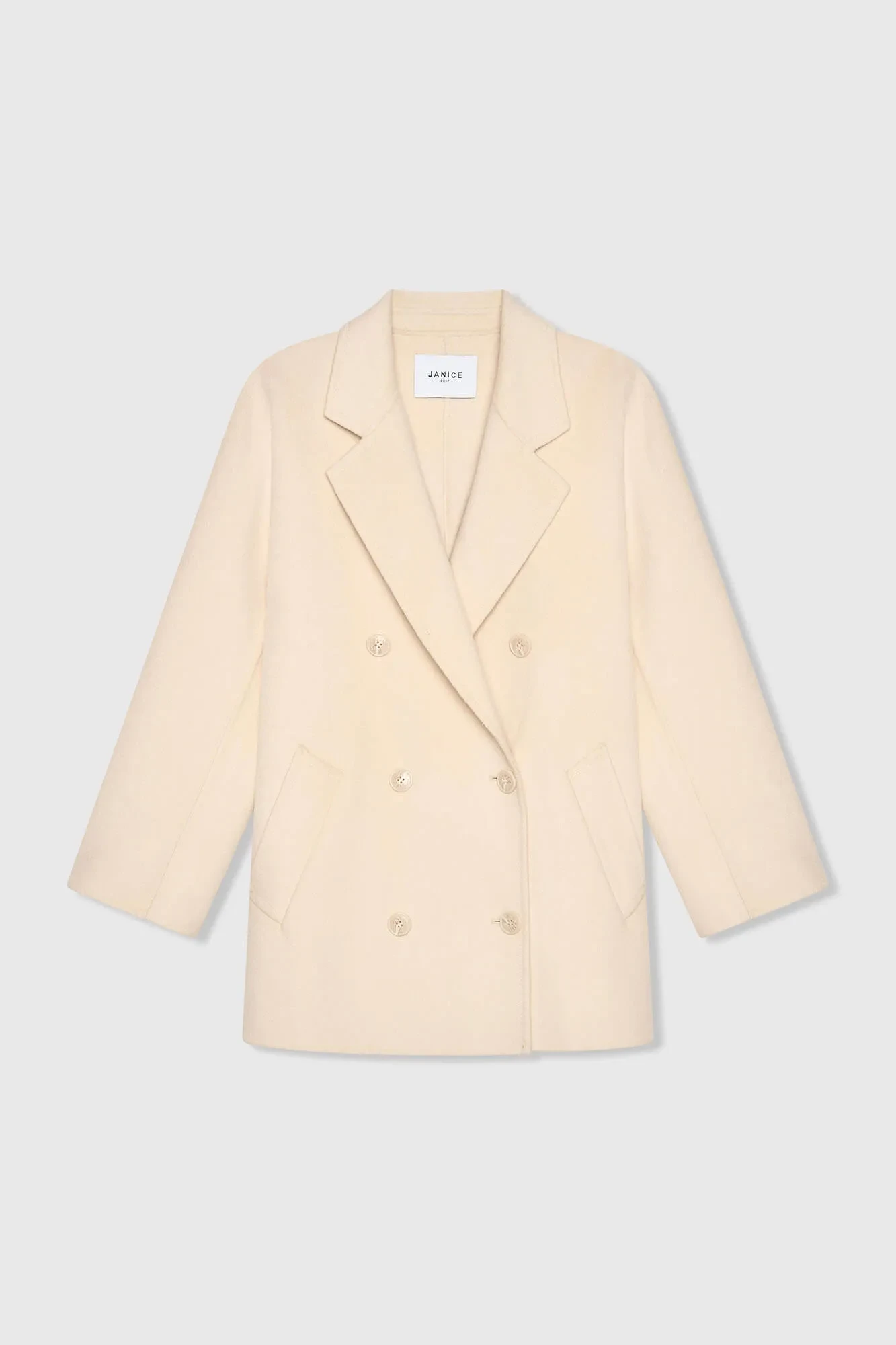 Cashmere Caban Jas Dames Double Face Kennedy Beige