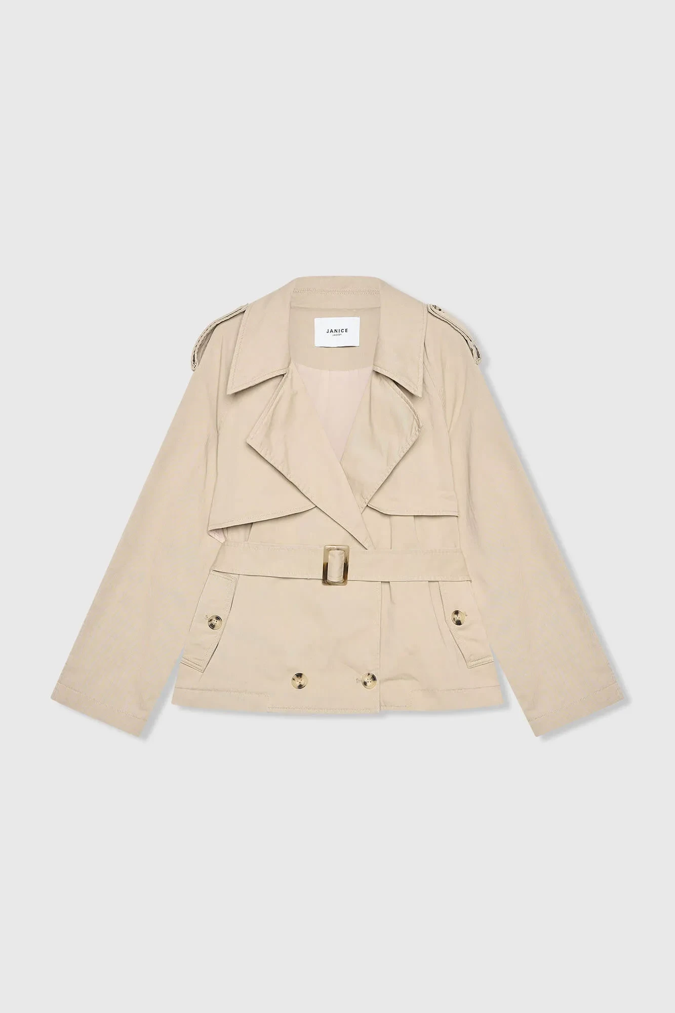 Beige Korte Trenchcoat Cayden