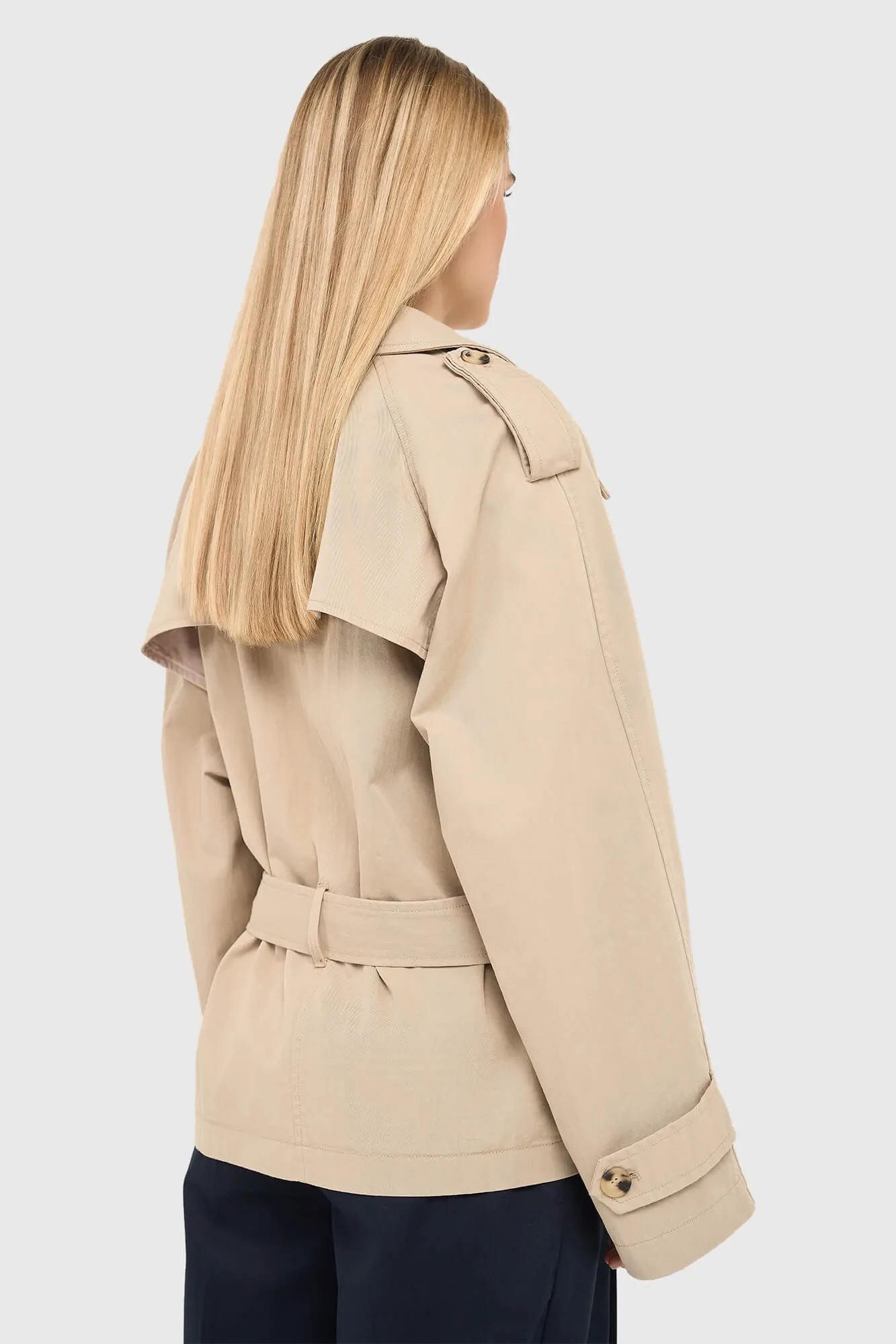 Beige Korte Trenchcoat Cayden