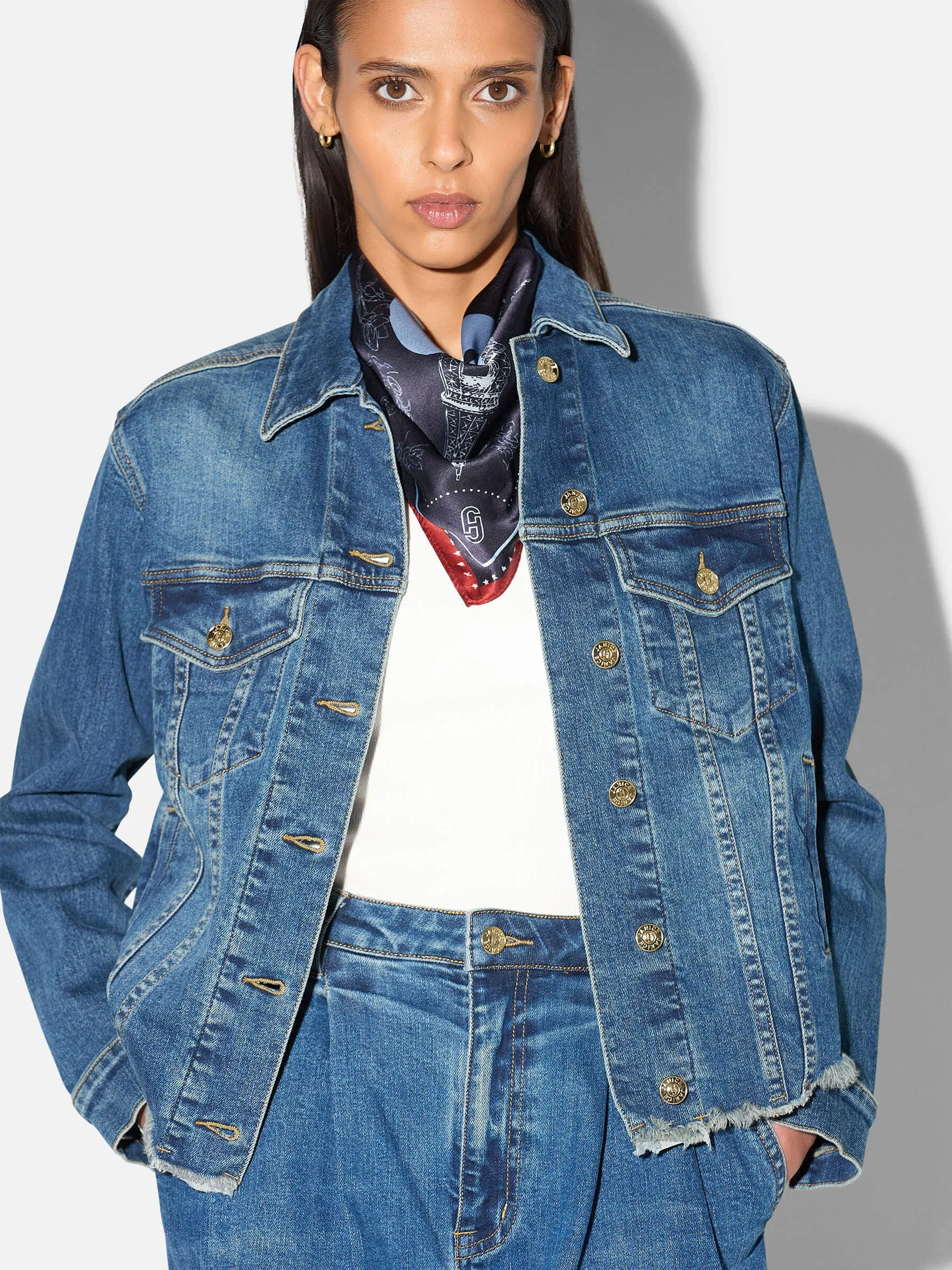 Blauw Denim Spijkerjack Stretch Dames Gregory 469