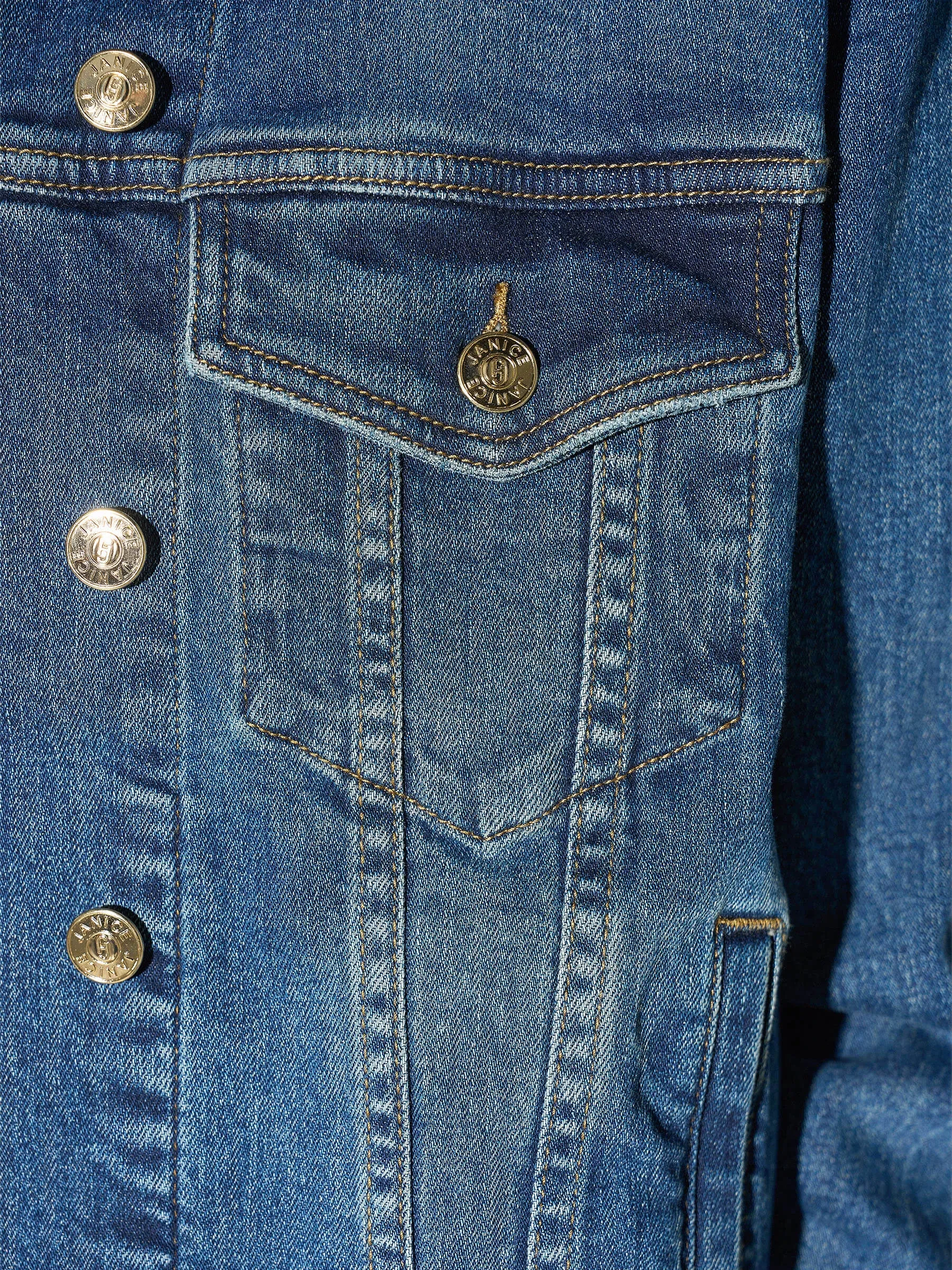 Blauw Denim Spijkerjack Stretch Dames Gregory 469