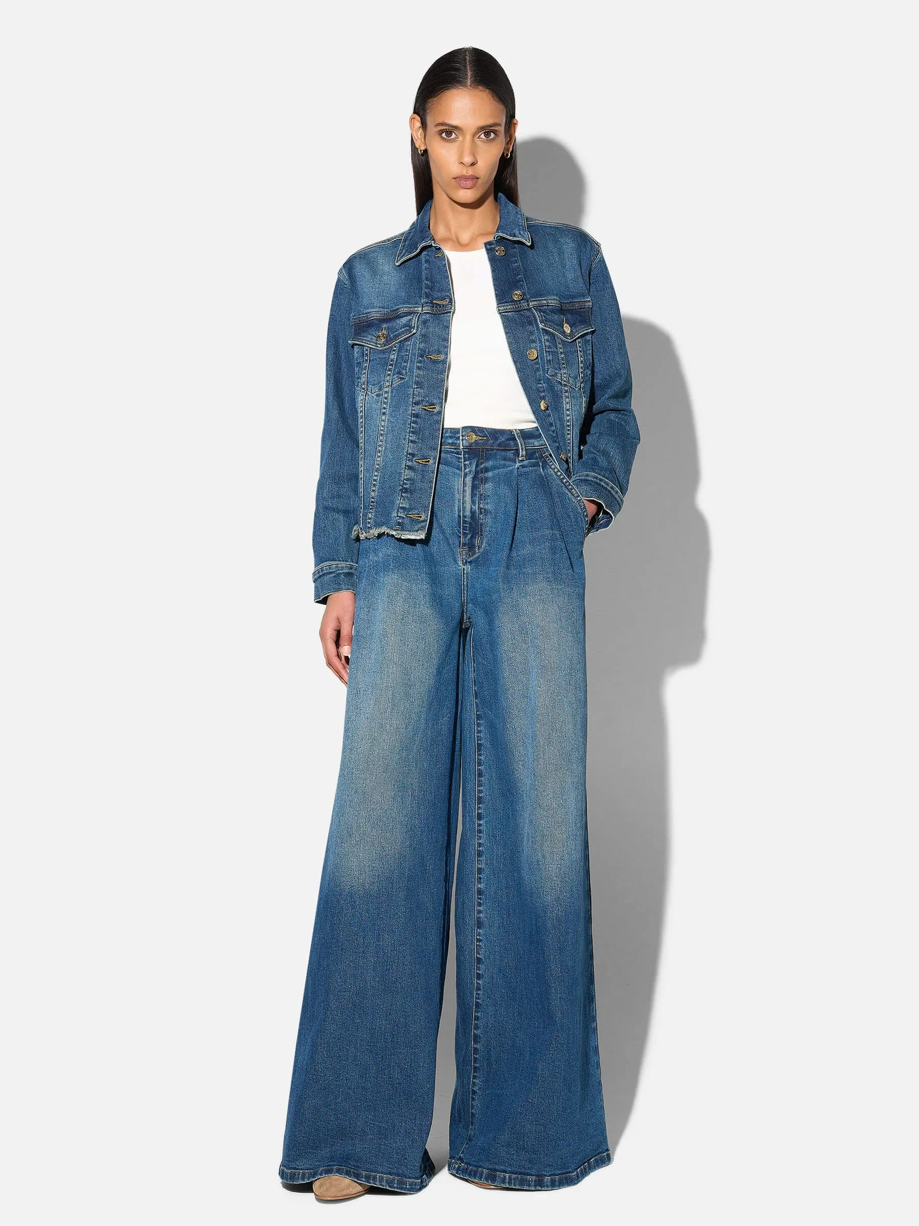 Blauw Denim Spijkerjack Stretch Dames Gregory 469