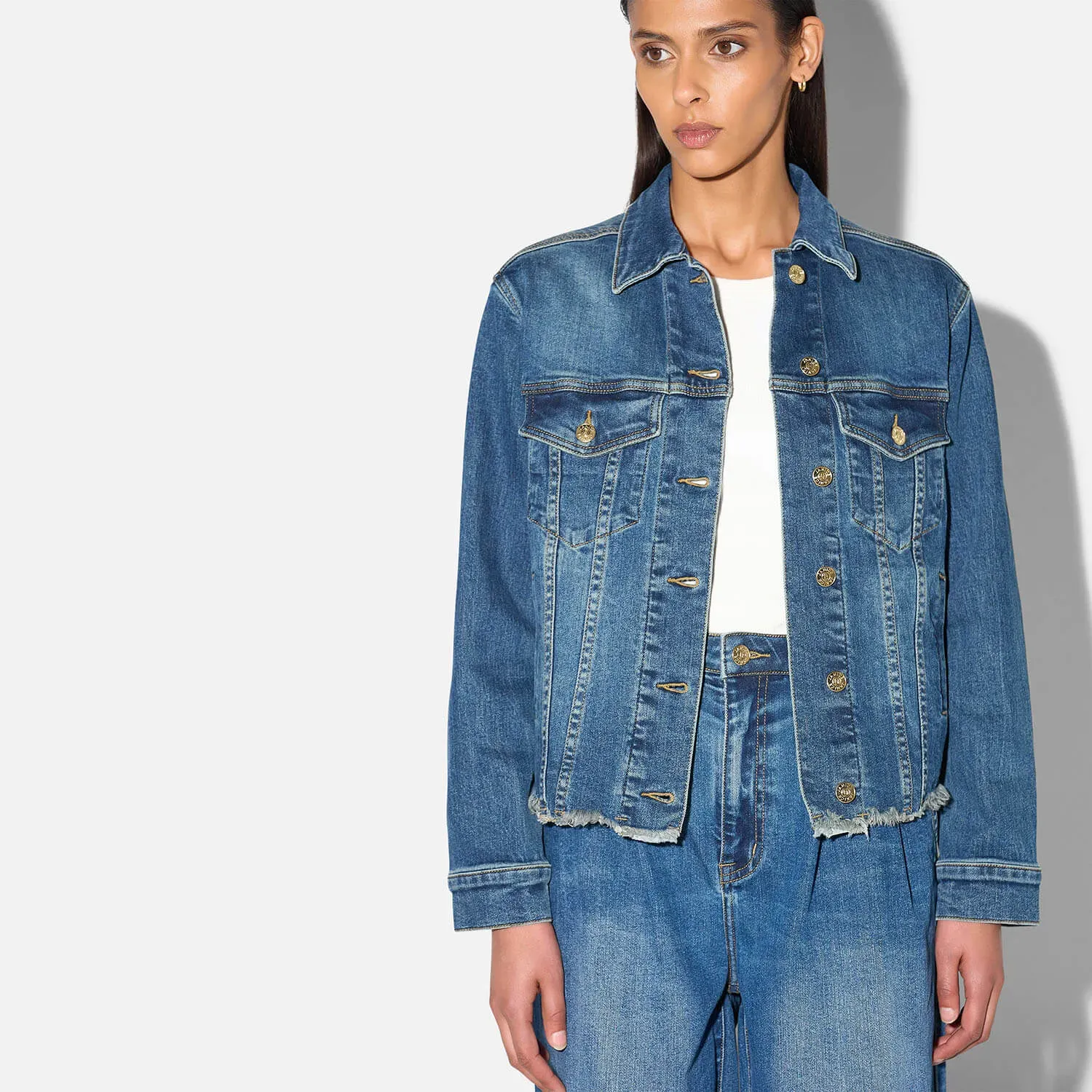 Blauw Denim Spijkerjack Stretch Dames Gregory 469