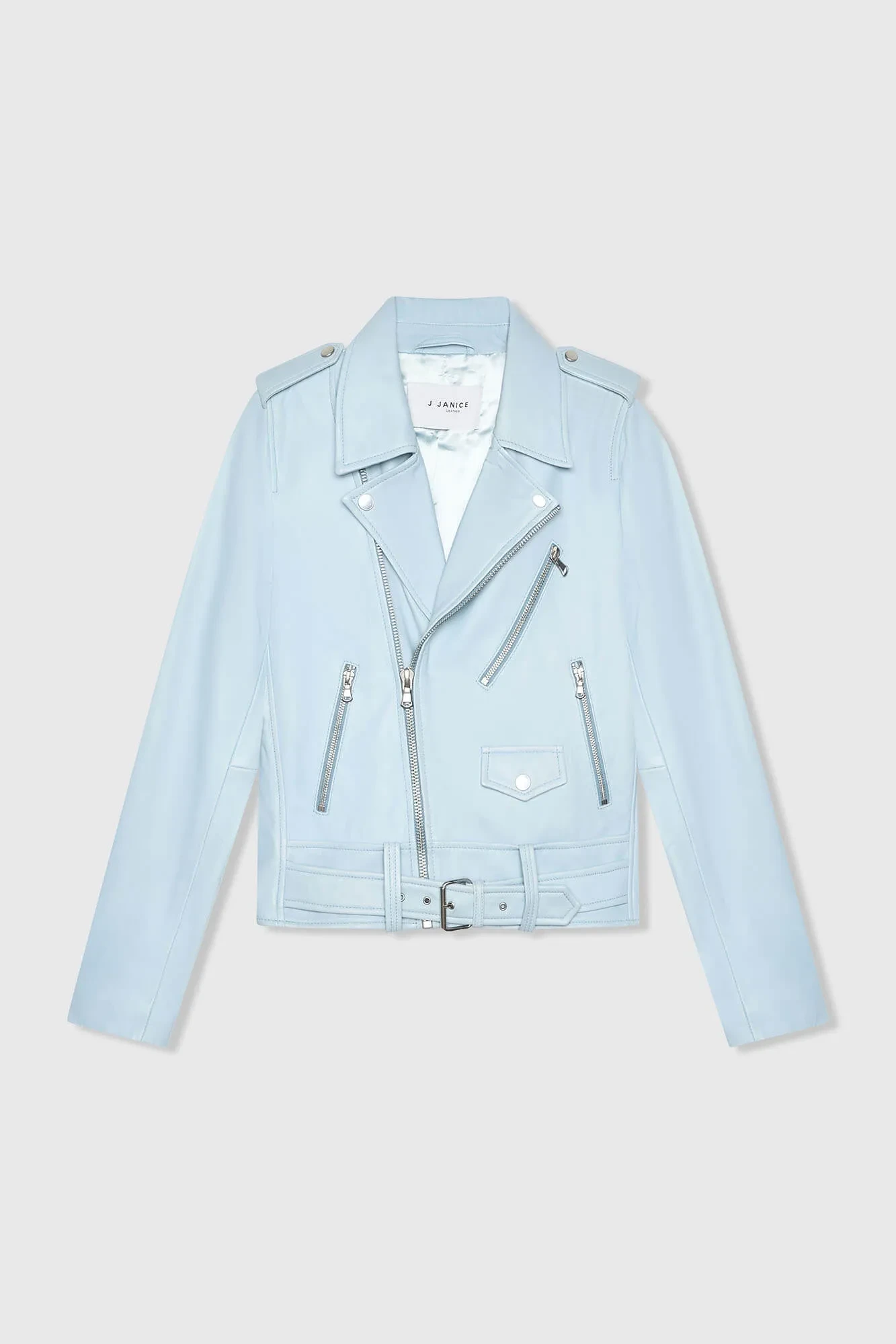 Blauw Leren Biker Jack Burke