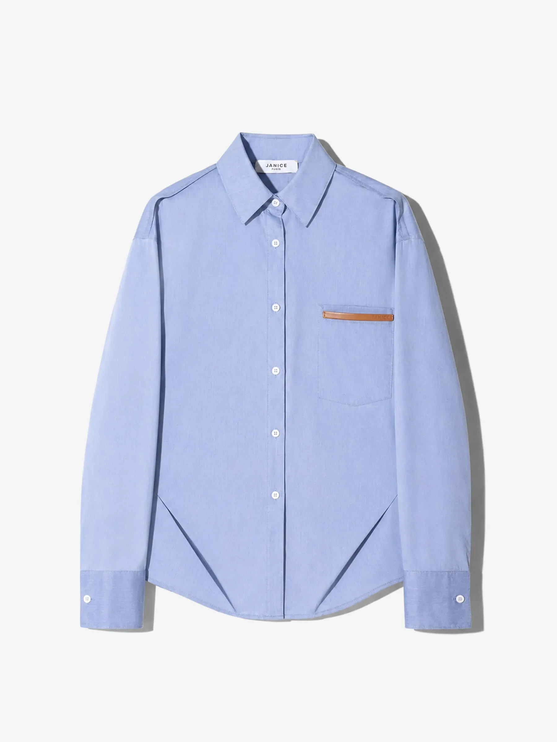 blauwe katoenen oversized blouse dames phil