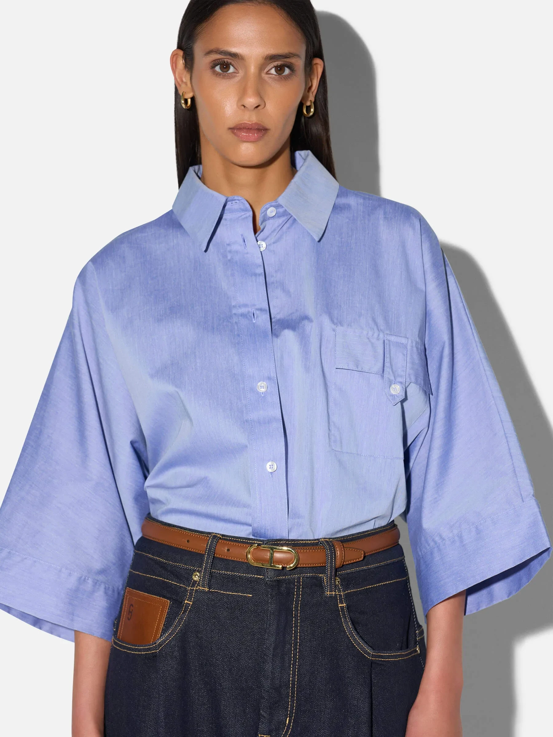 Blauwe Kimono Blouse Dames Carl