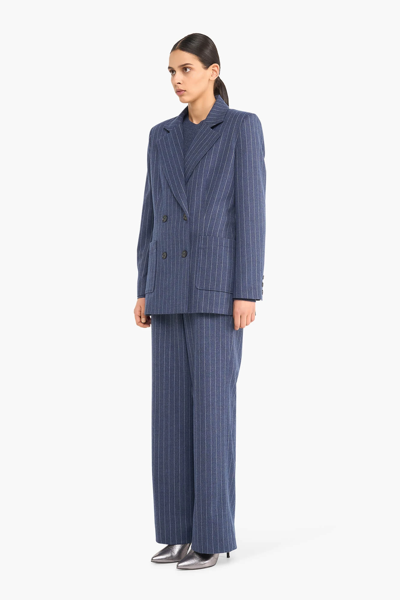 Blazer Dames Double Breasted Martin Blauw Streep