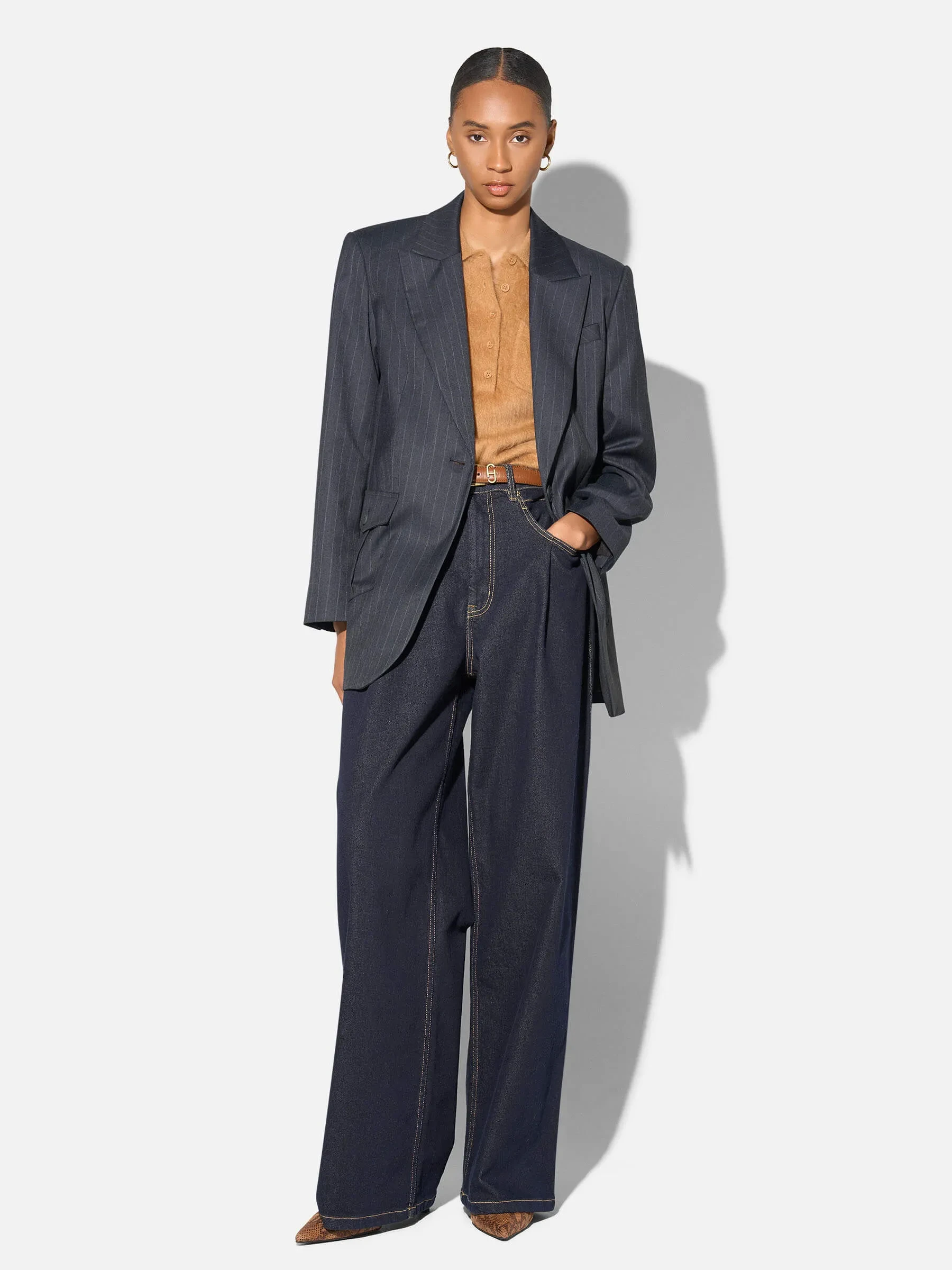 Blazer Dames Boyfriend Blauw Krijtstreep Hank