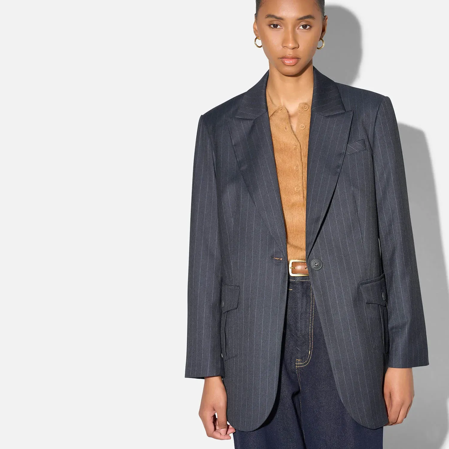 Blazer Dames Boyfriend Blauw Krijtstreep Hank