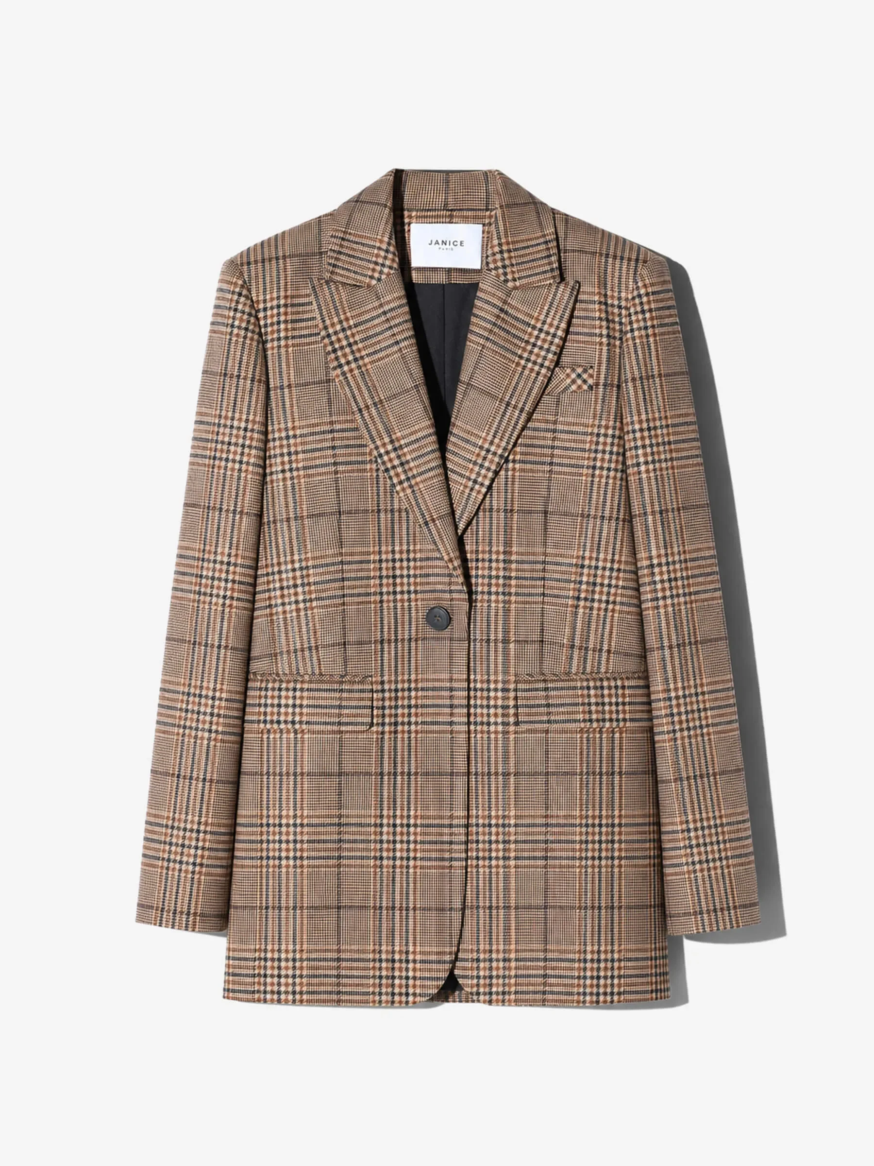 Blazer Dames Boyfriend Bruin Grote Ruit Hank