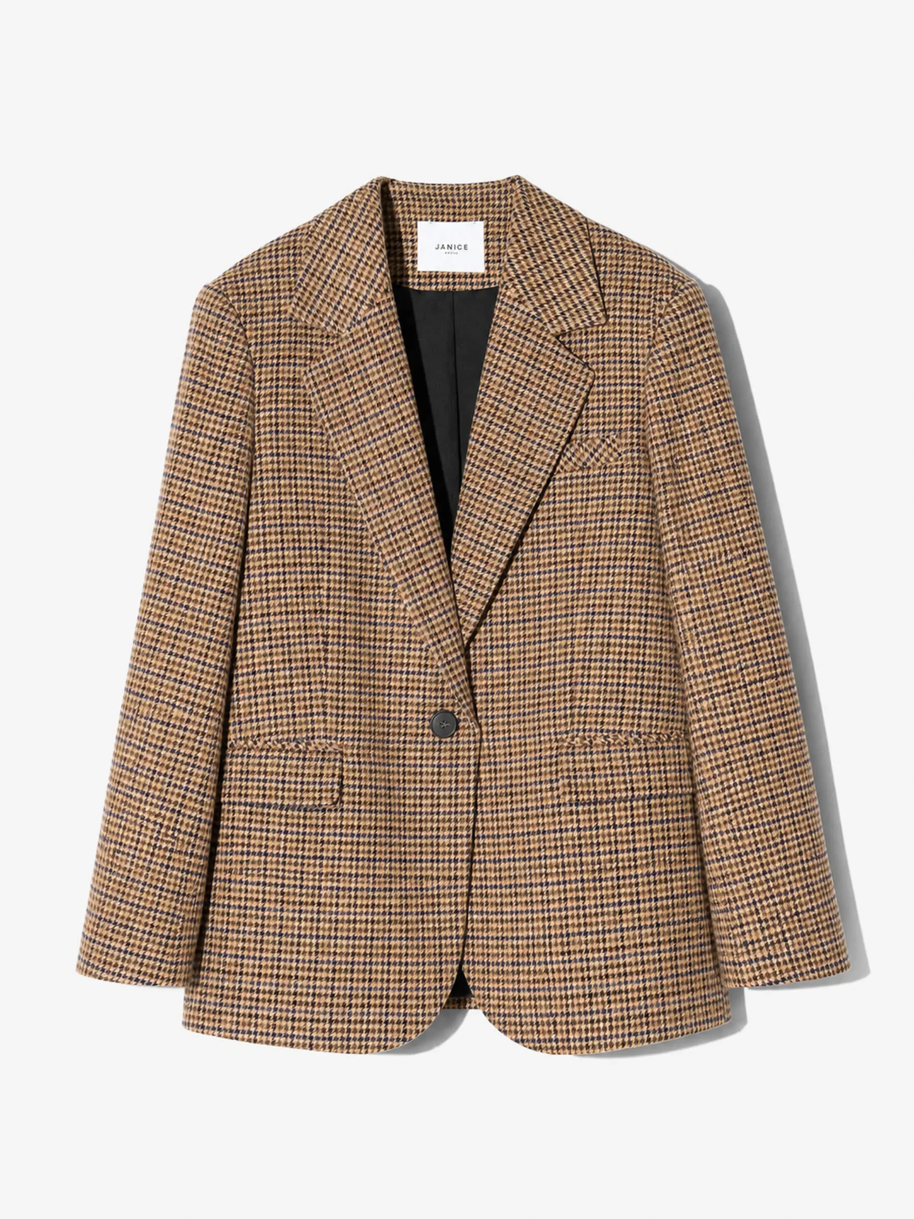 Blazer Dames Boyfriend Bruin Ruit Oxen