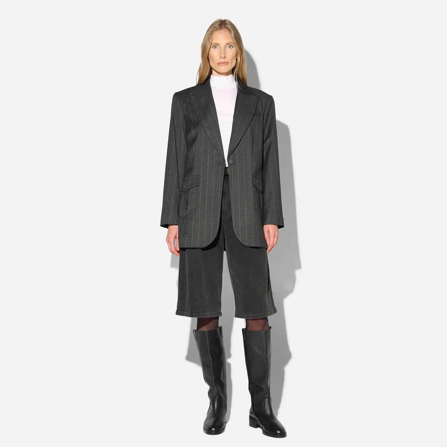 Blazer Dames Boyfriend Zwart Krijtstreep Hank