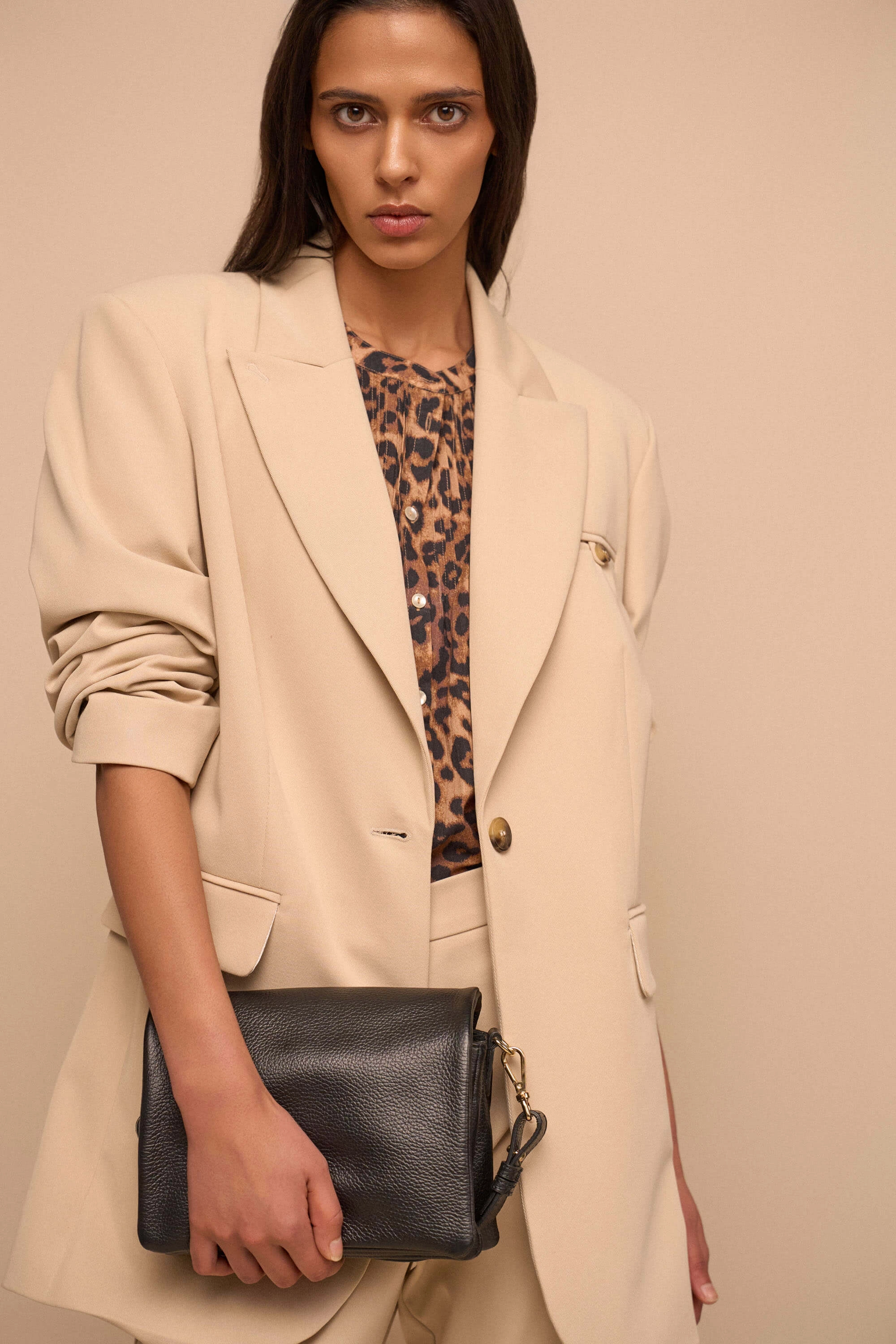 Blazer dames hank kai panterprint tyrone beige janice