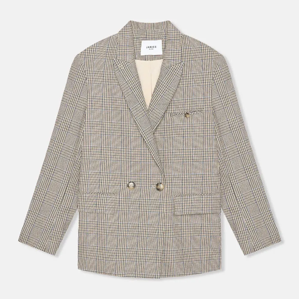 Blazer Dames Ruit Jones Beige