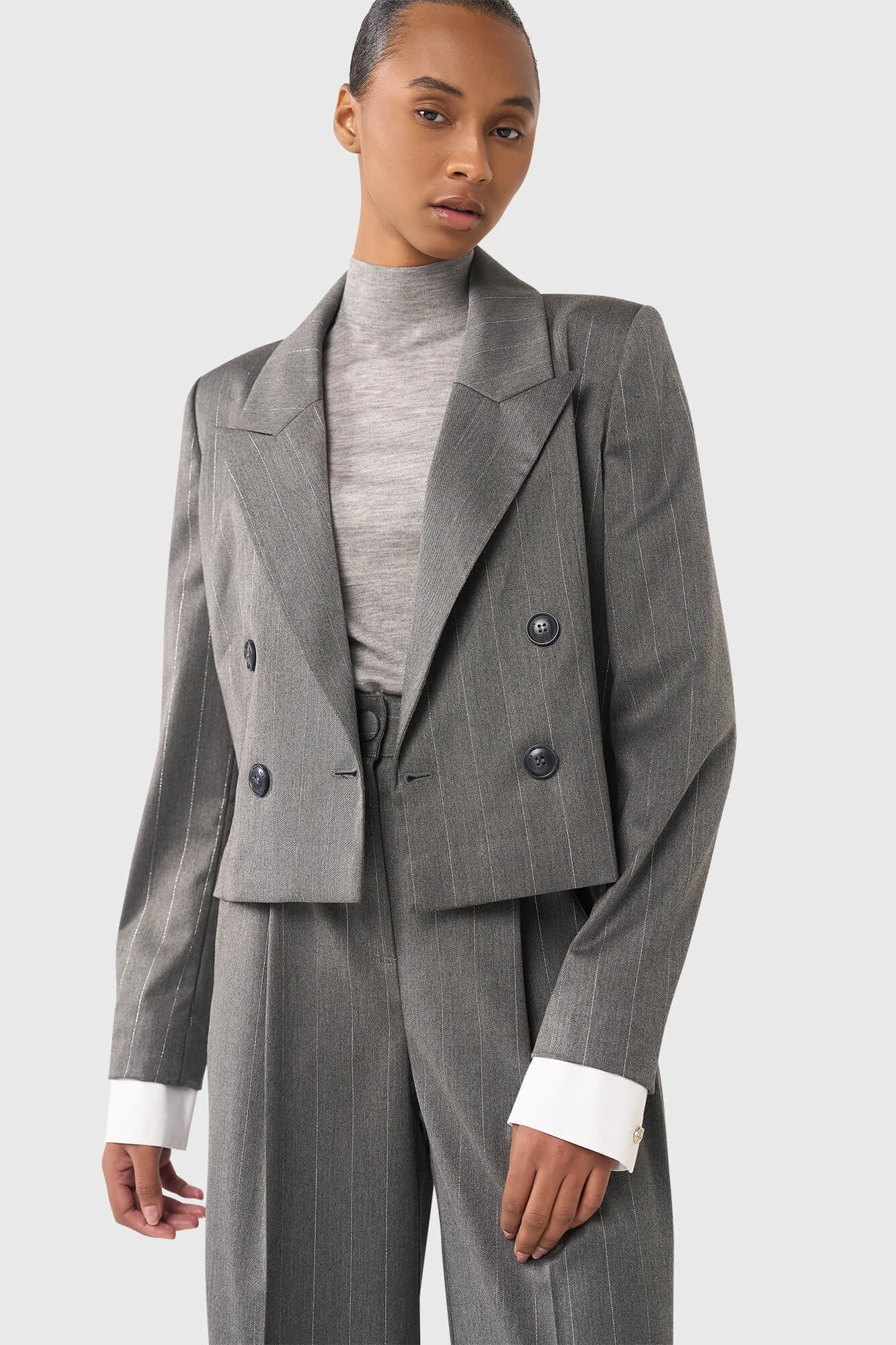 Stan Grijs Streep Lurex