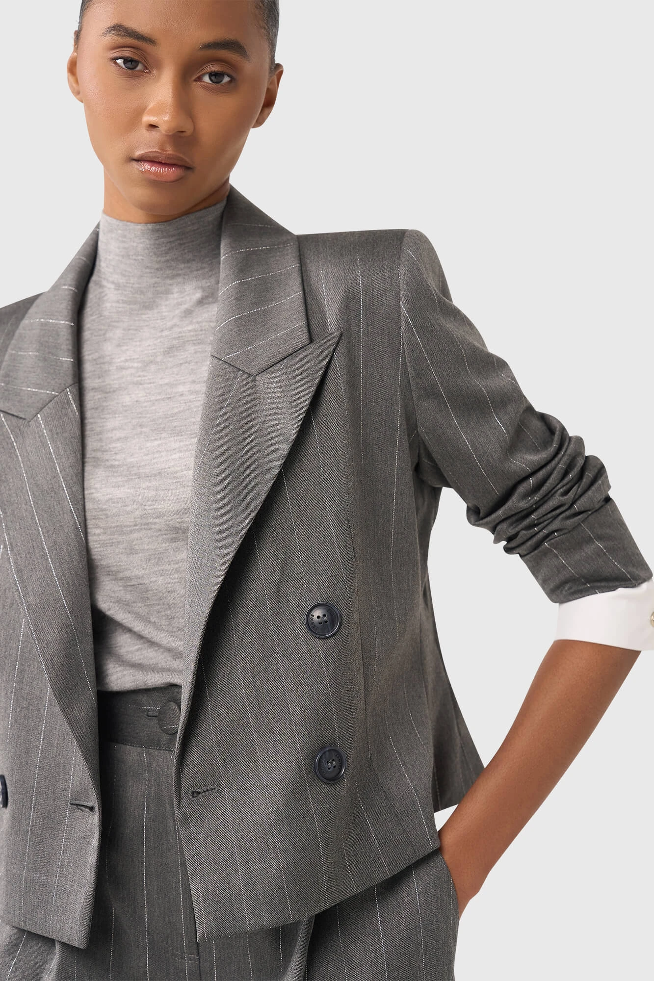 Stan Grijs Streep Lurex