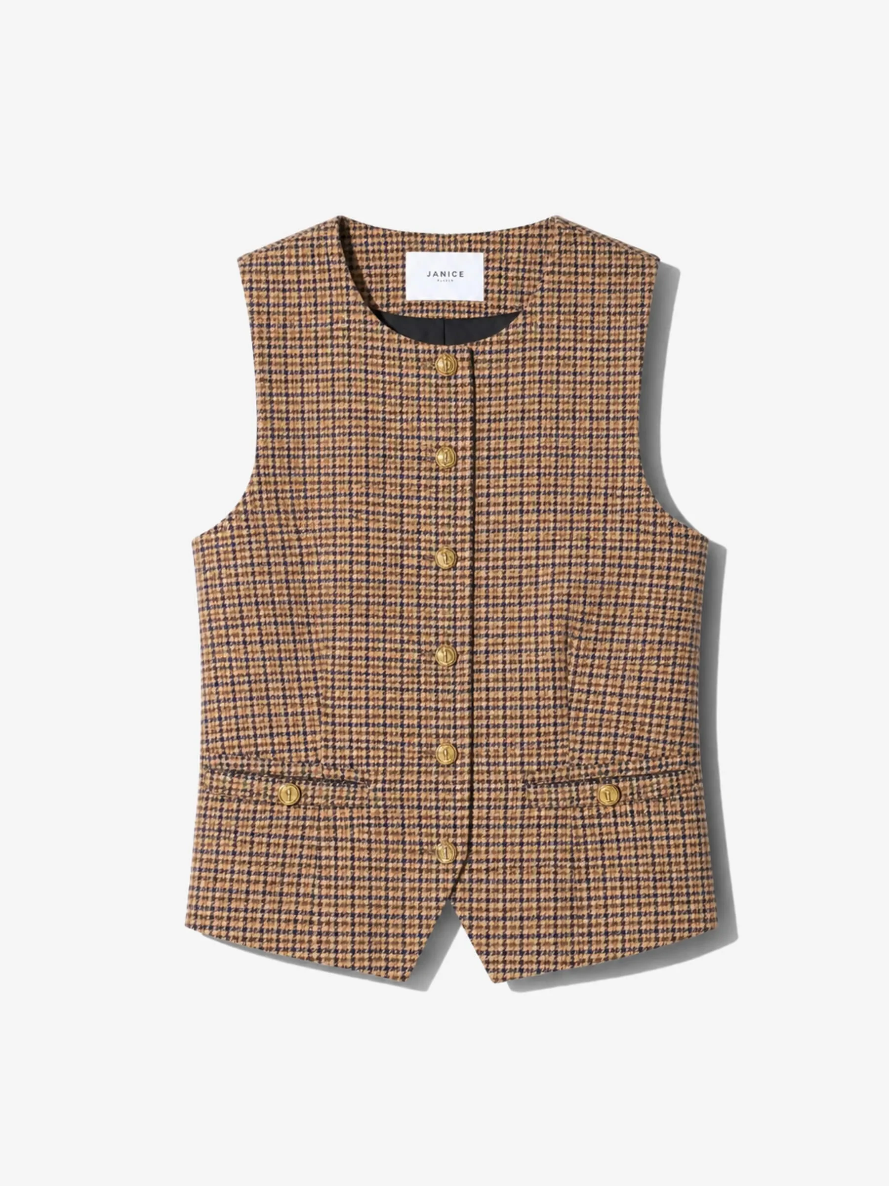 Blazer Vest Dames Bruin Ruit Samson