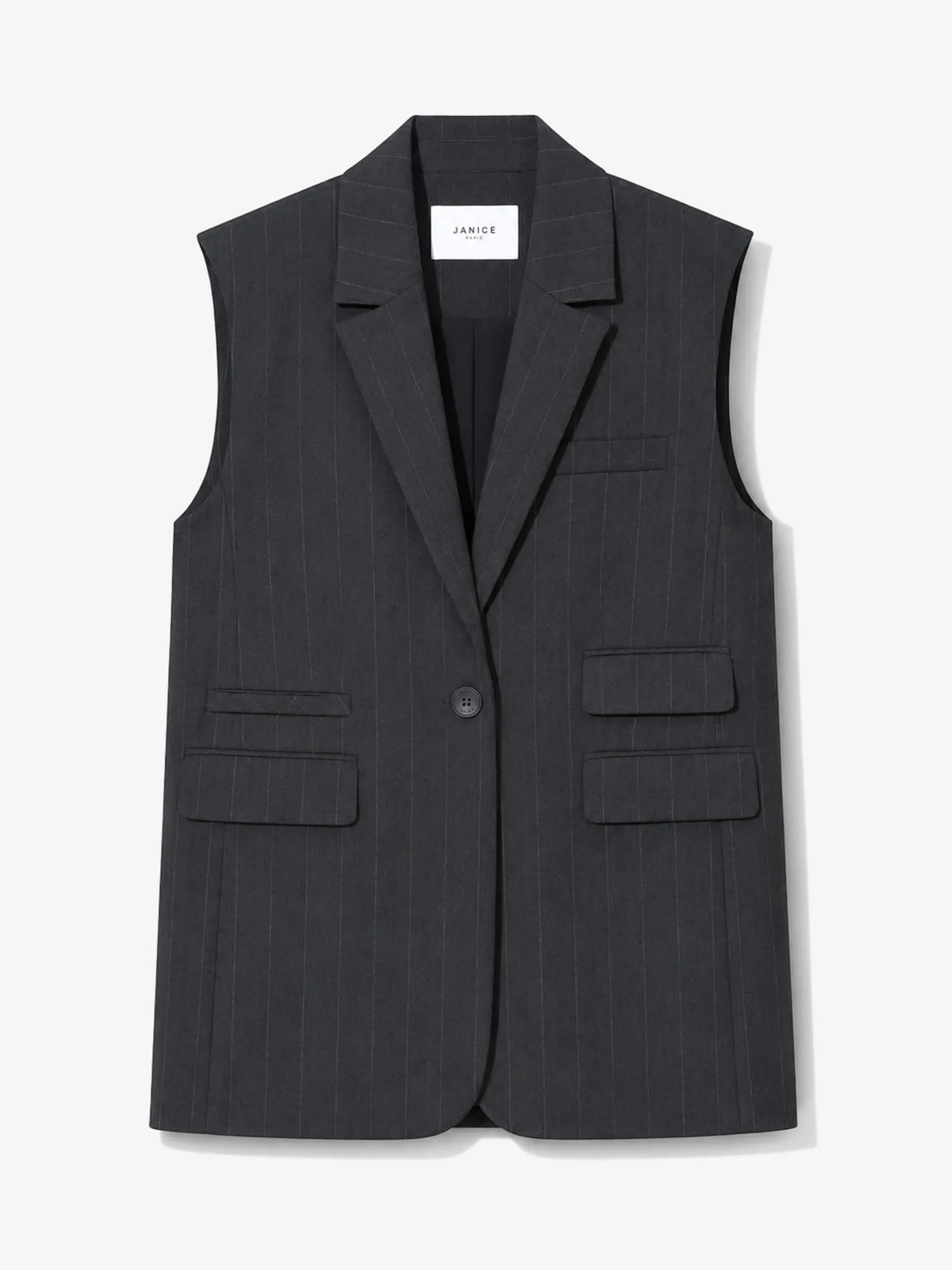 Blazer Vest Dames Zwart Krijtstreep Marvin