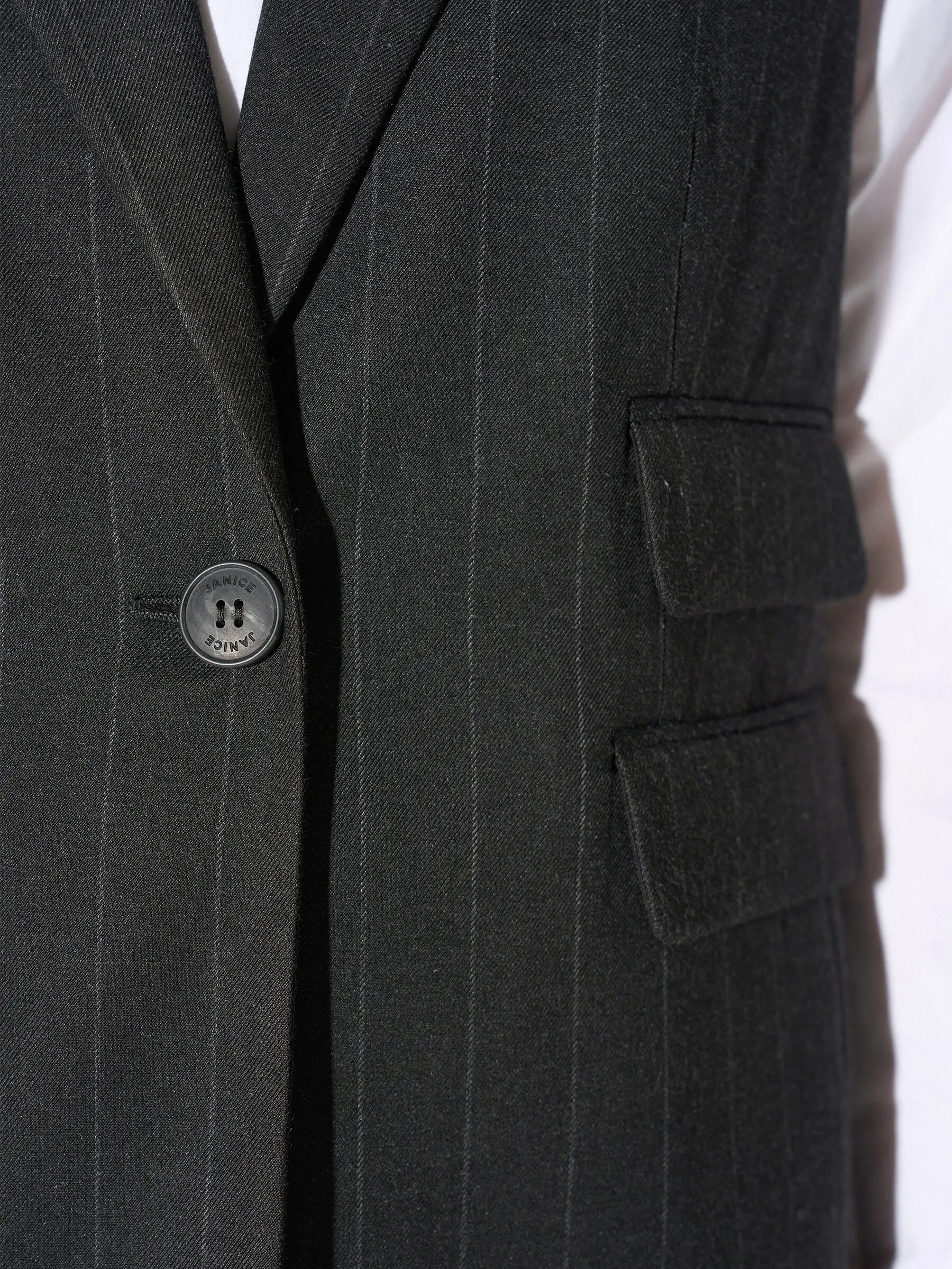Blazer Vest Dames Zwart Krijtstreep Marvin