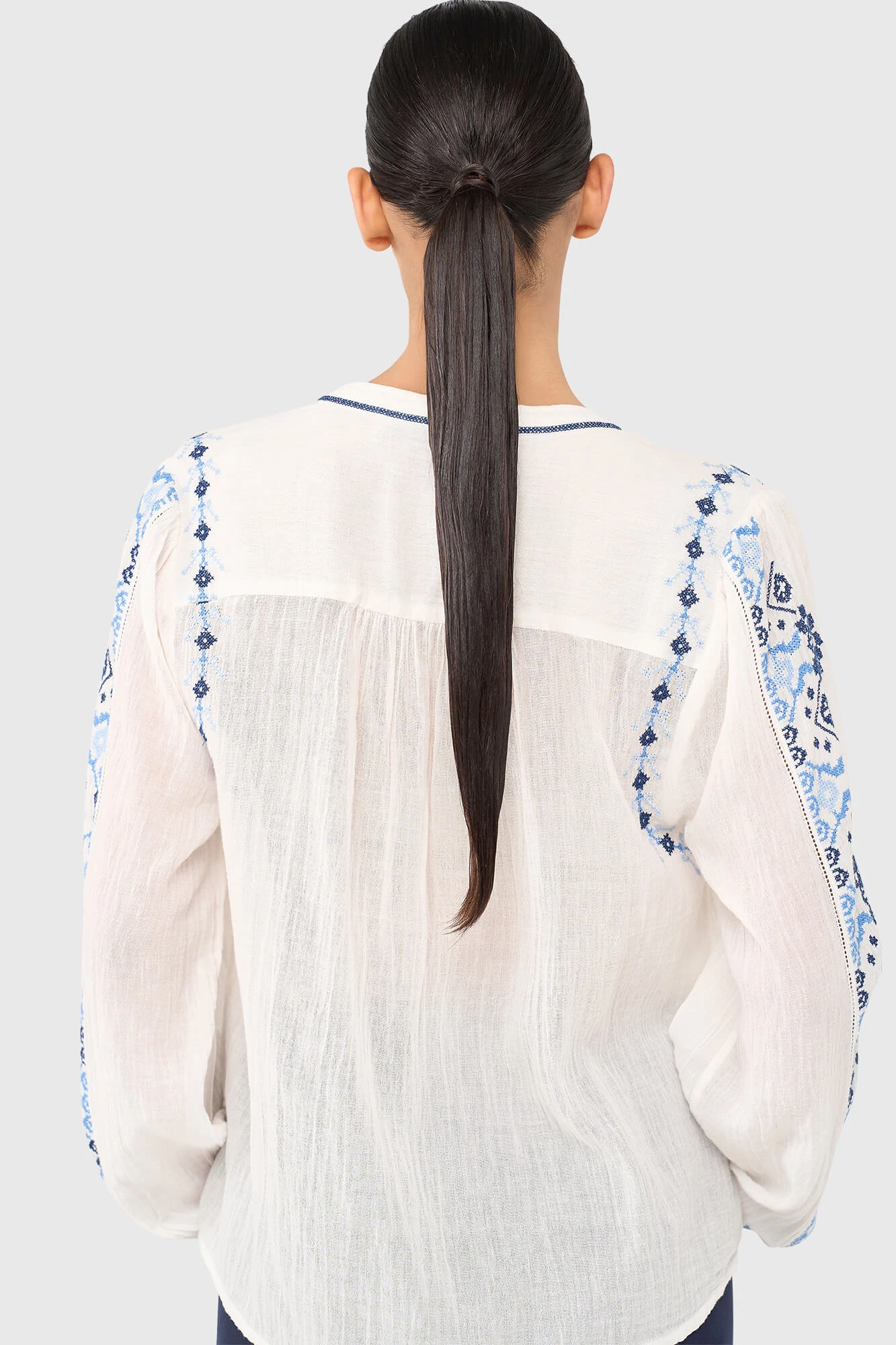 Austin Blouse Wit Blauw