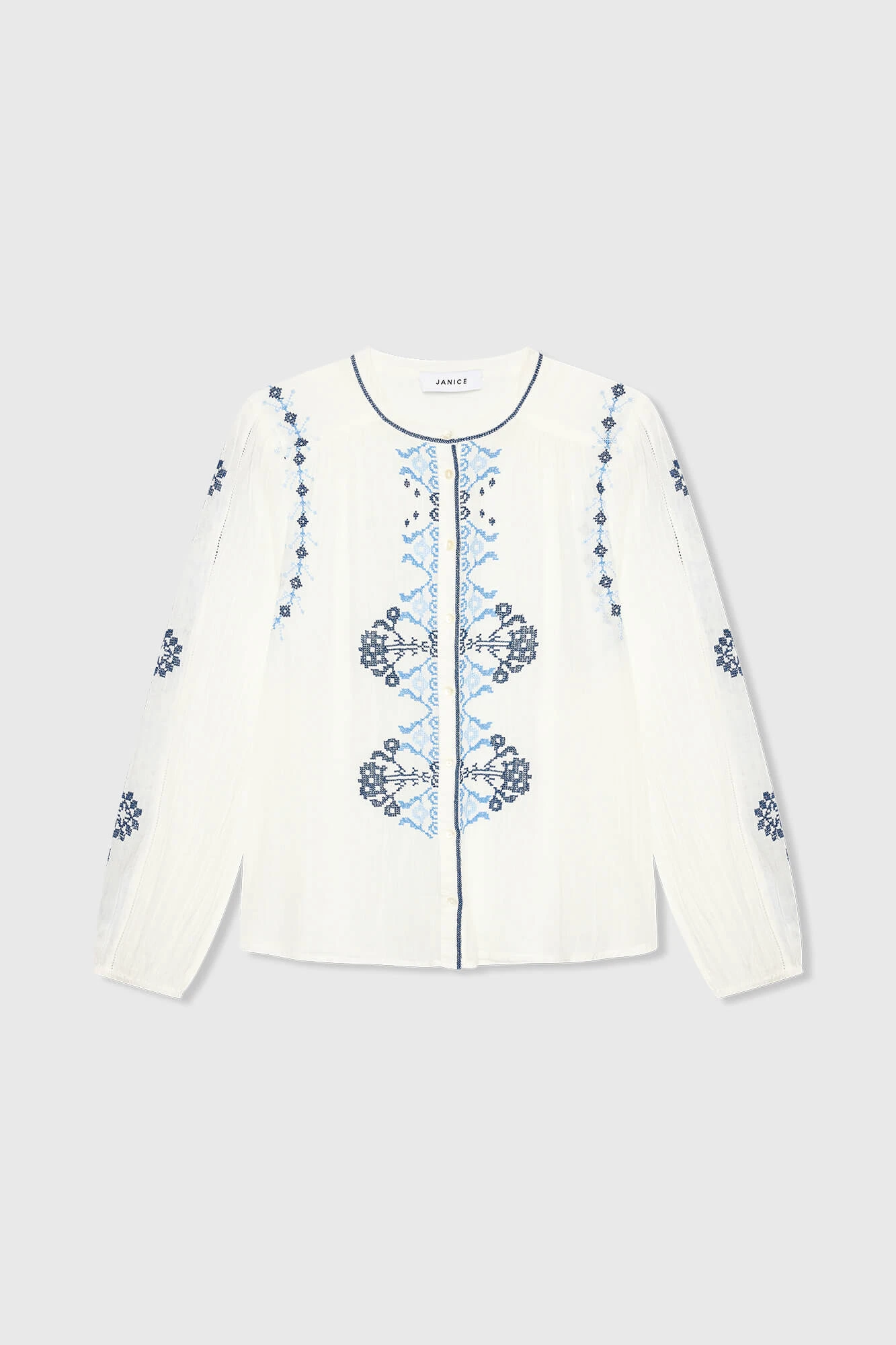 Austin Blouse Wit Blauw
