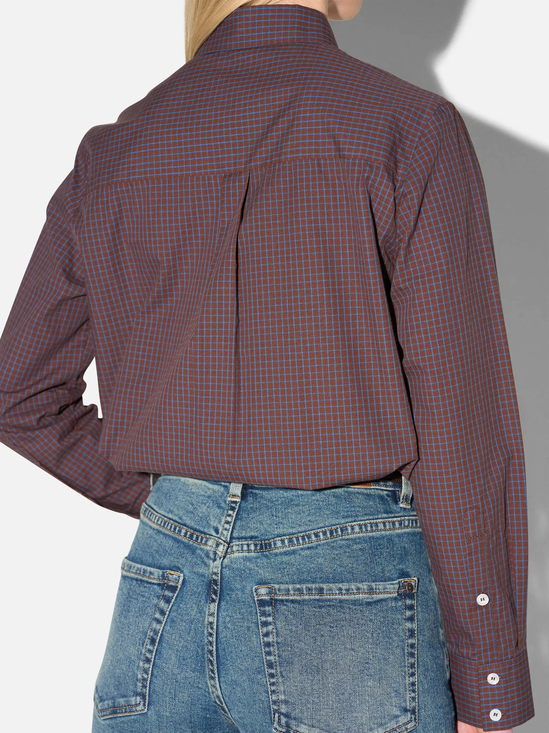 Blouse Dames Katoen Ruit Clint Bruin