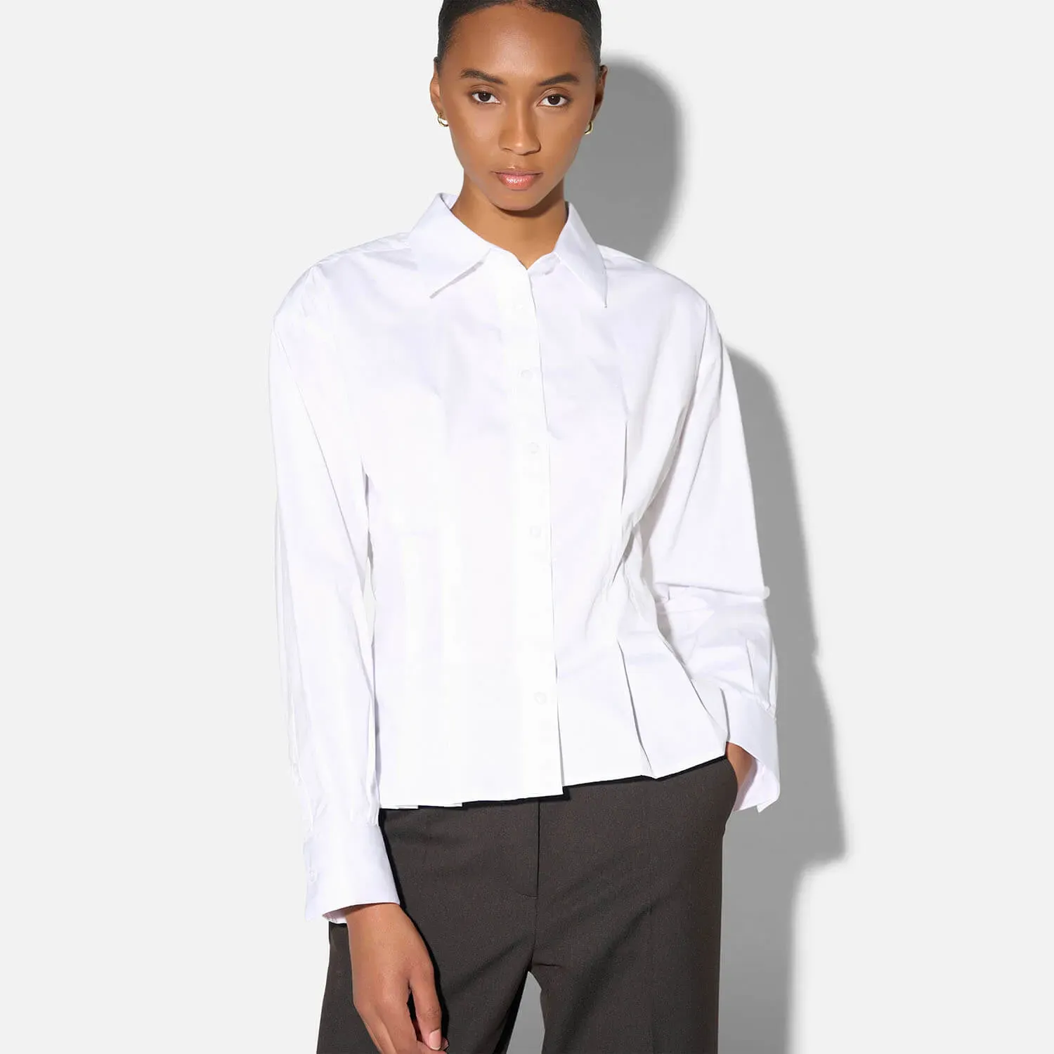 Blouse Dames Katoen Wit Taille Brogan