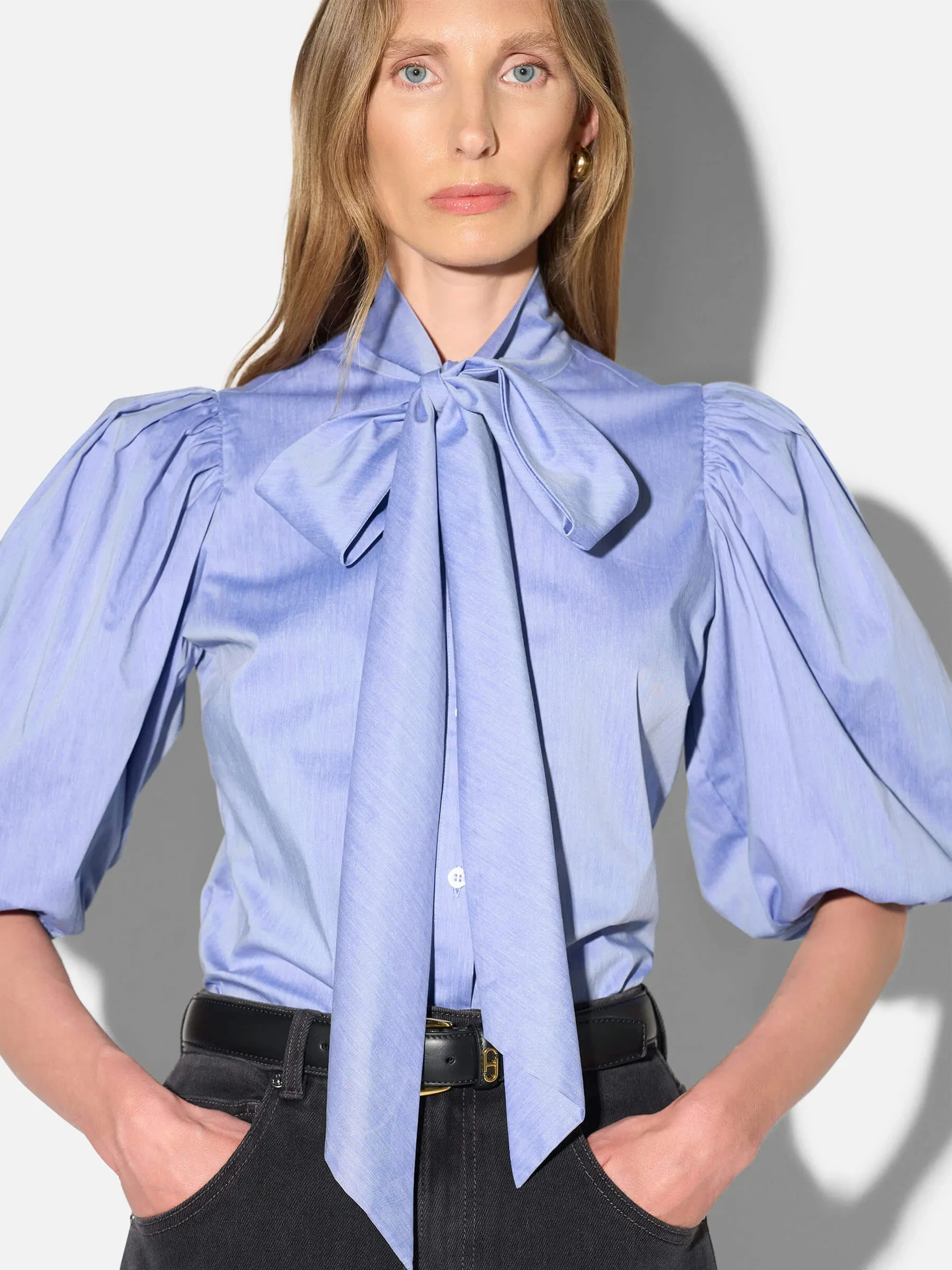 Blouse Dames Strik Katoen Blauw Lars