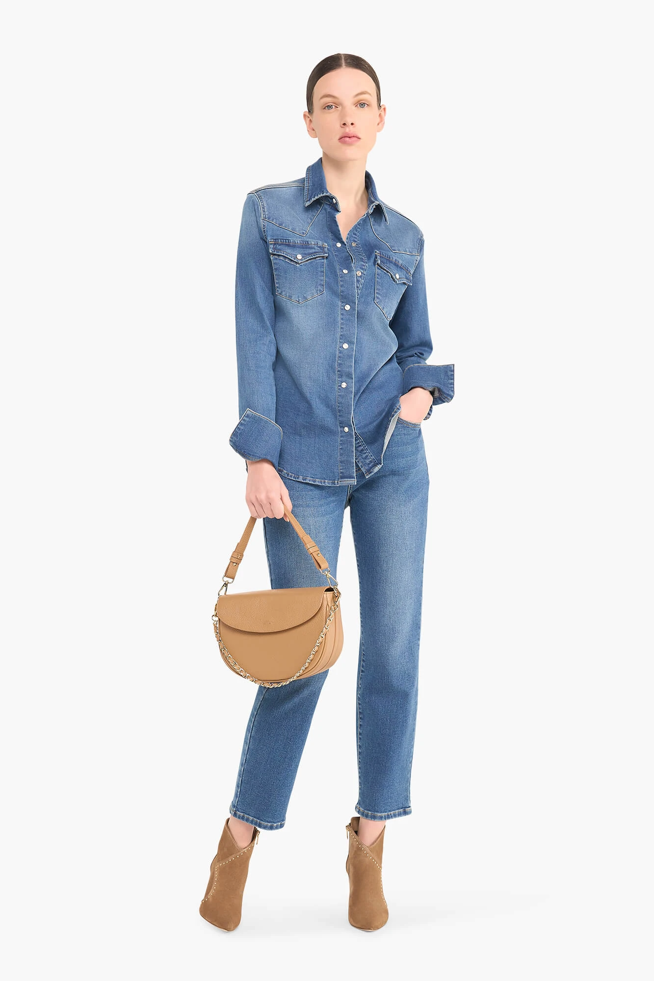 Denim Blouse Getailleerd Stretch Levi Blauw