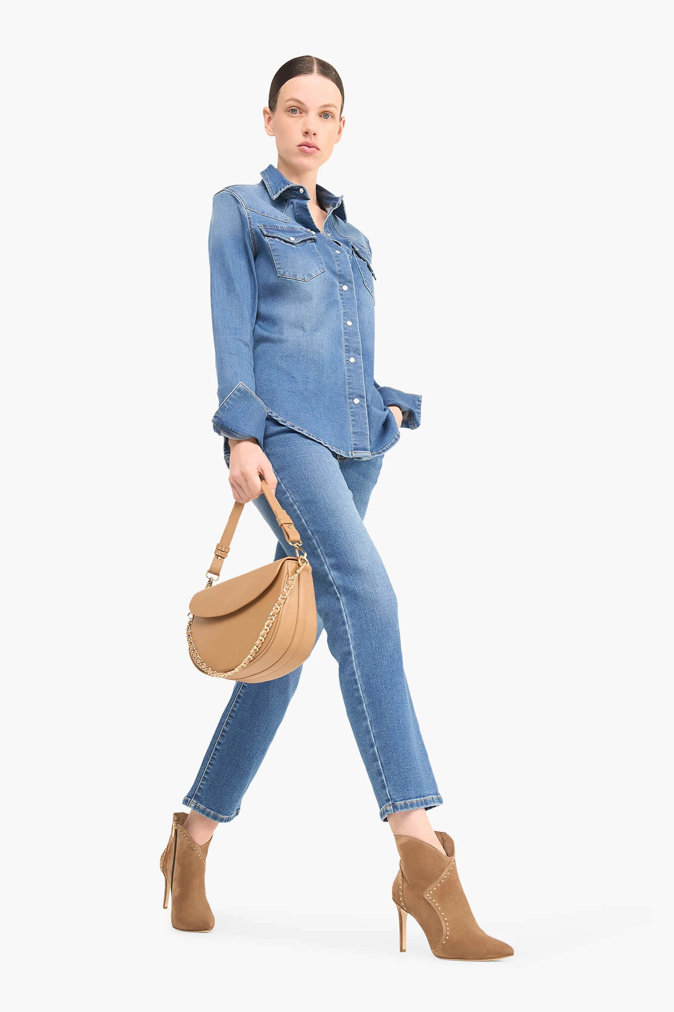Denim Blouse Getailleerd Stretch Levi Blauw