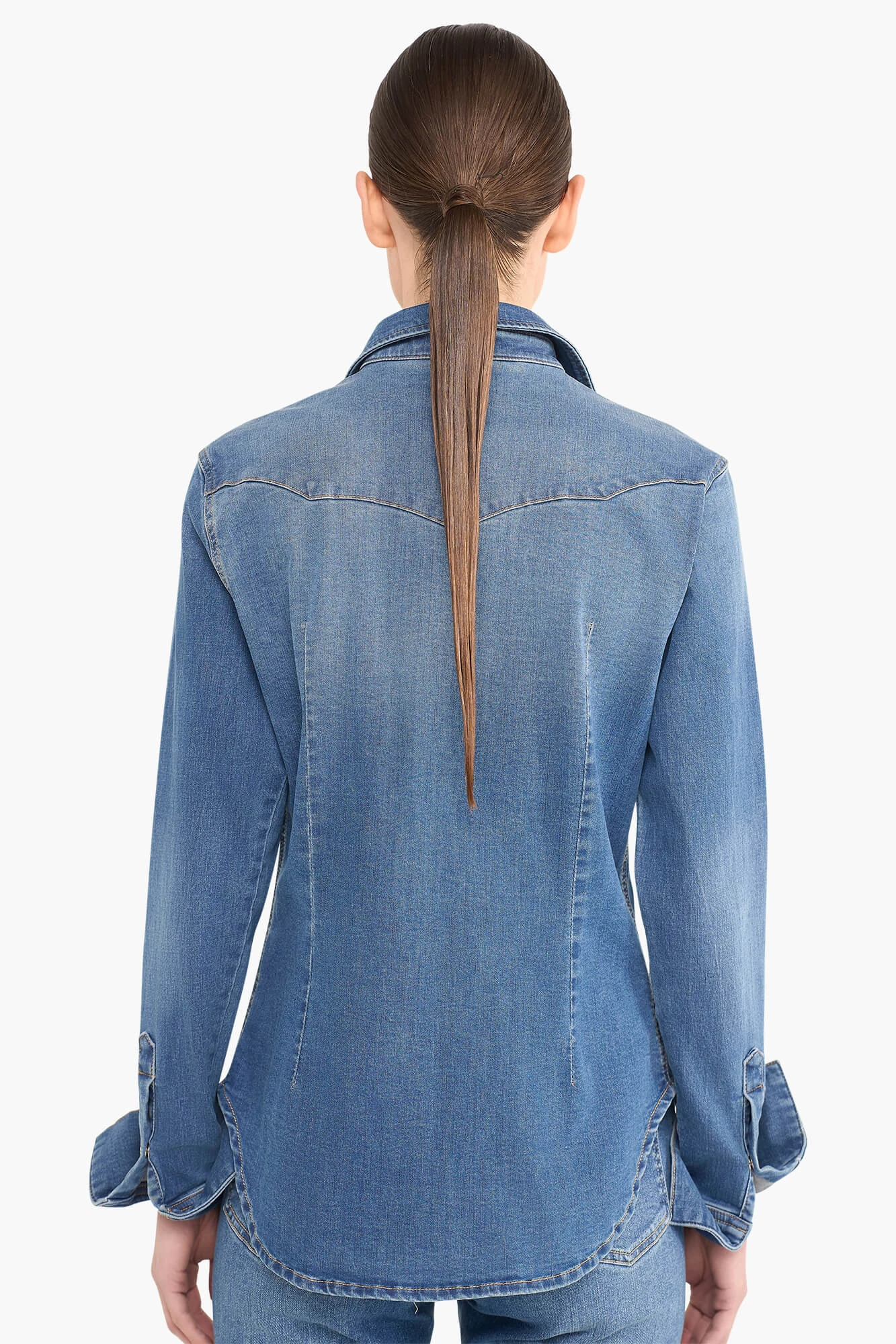 Denim Blouse Getailleerd Stretch Levi Blauw