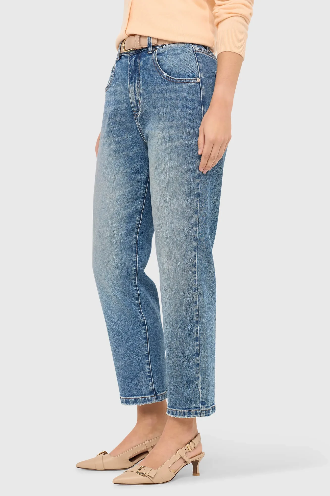 Boyfriend Jeans Dames Mid Rise Blauw 379 Bailey