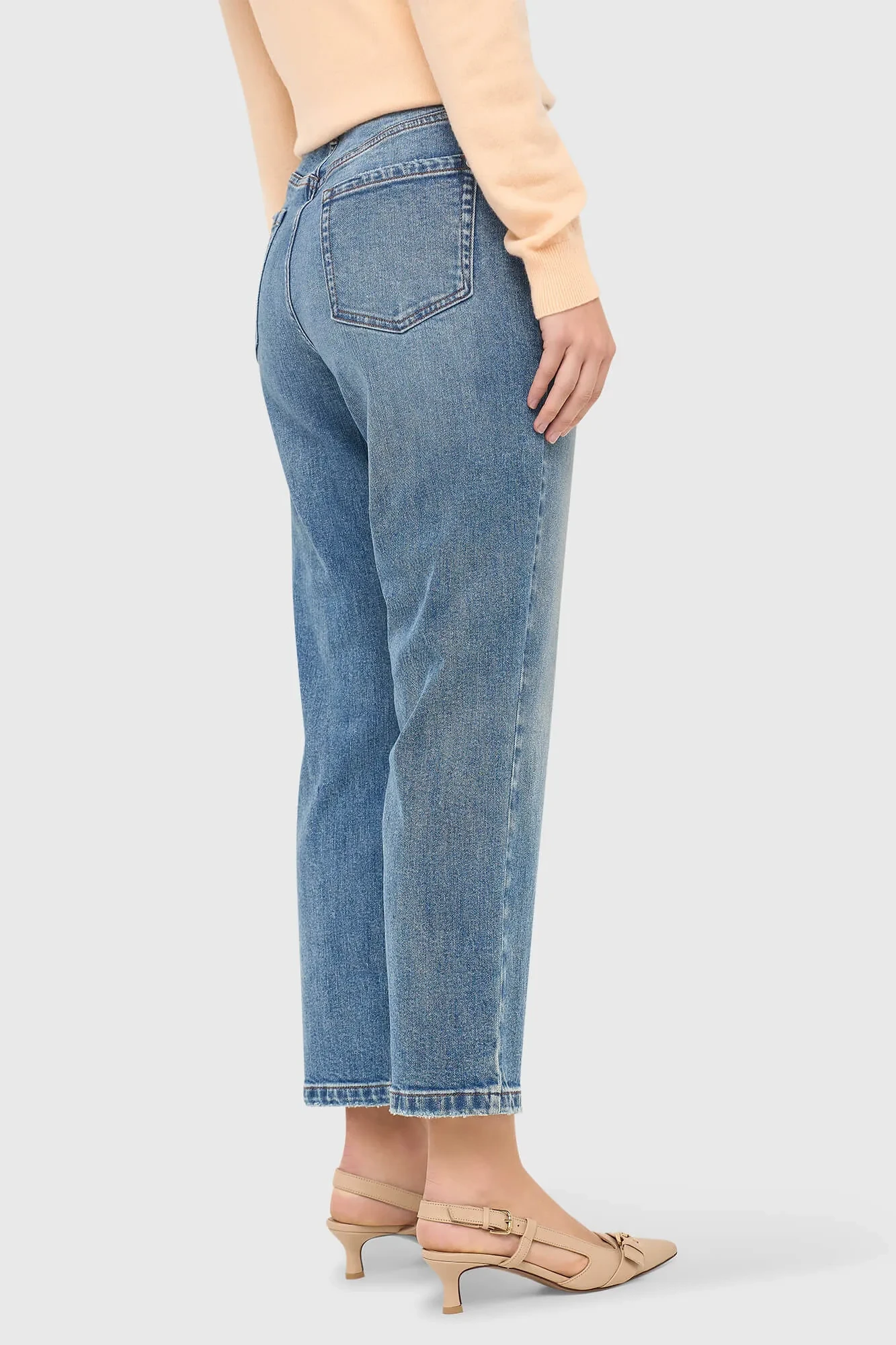 Boyfriend Jeans Dames Mid Rise Blauw 379 Bailey