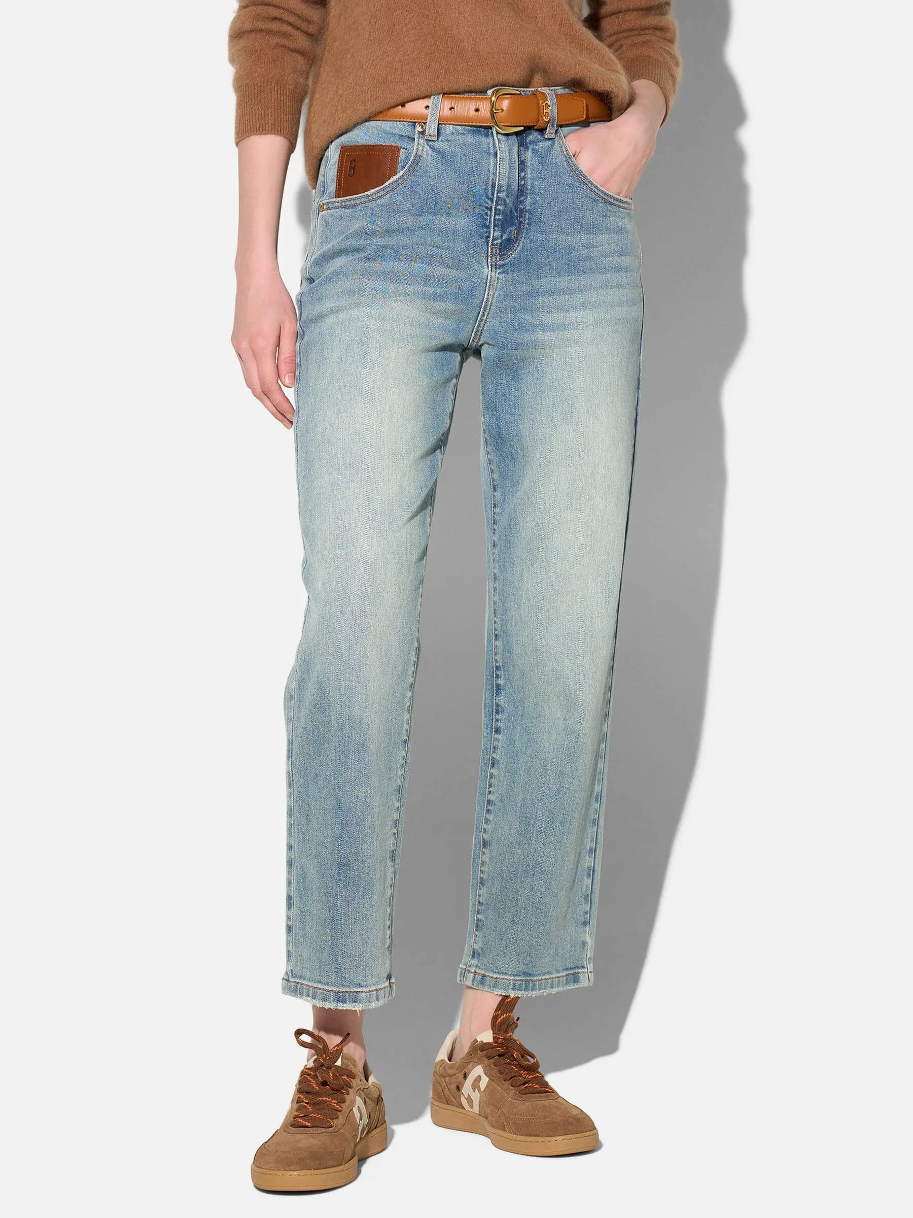 Boyfriend Jeans Dames Mid Rise Blauw Bailey 114 - eren