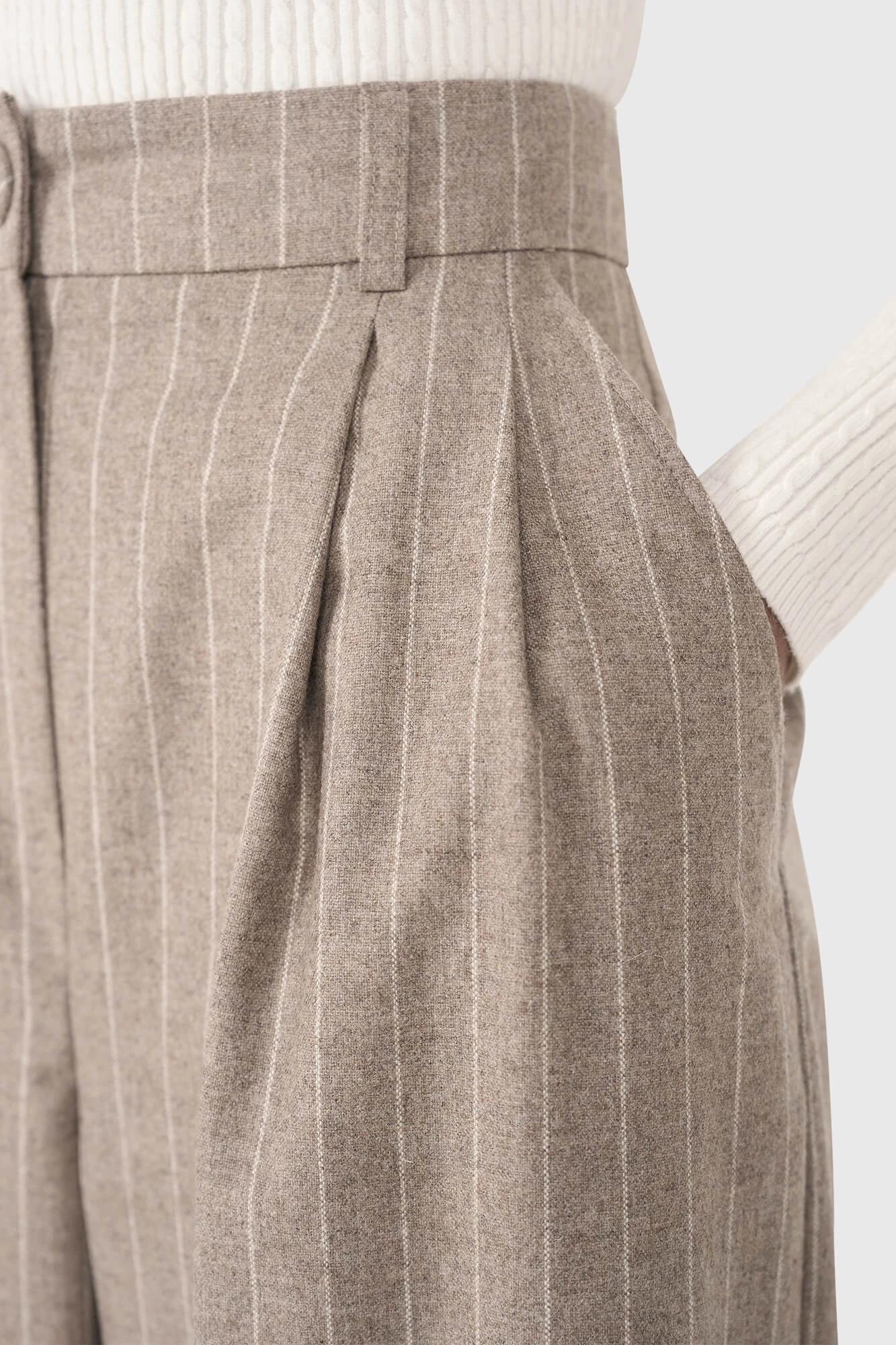 Dollar Pantalon Beige Gestreept