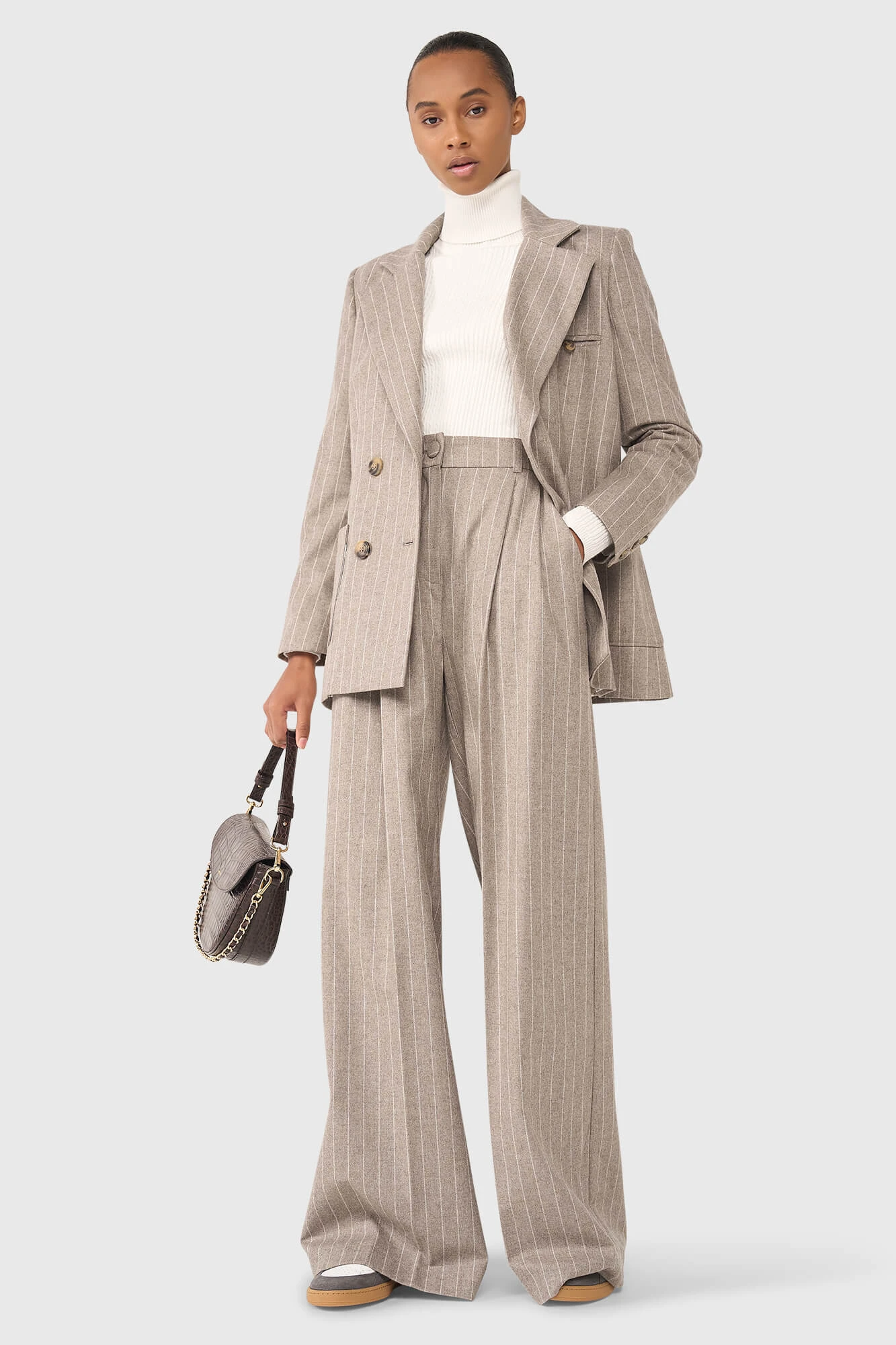 Dollar Pantalon Beige Gestreept