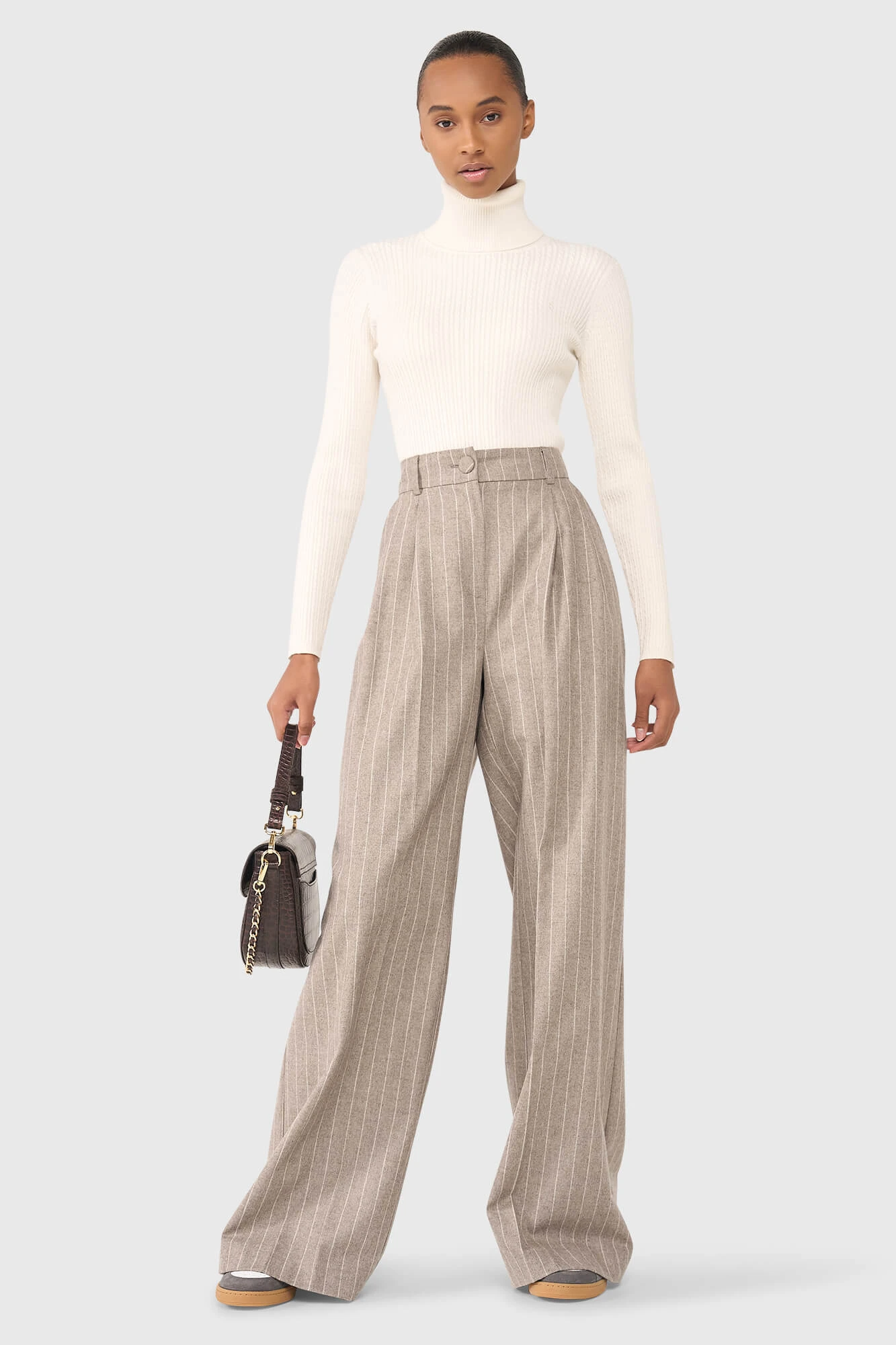 Dollar Pantalon Beige Gestreept