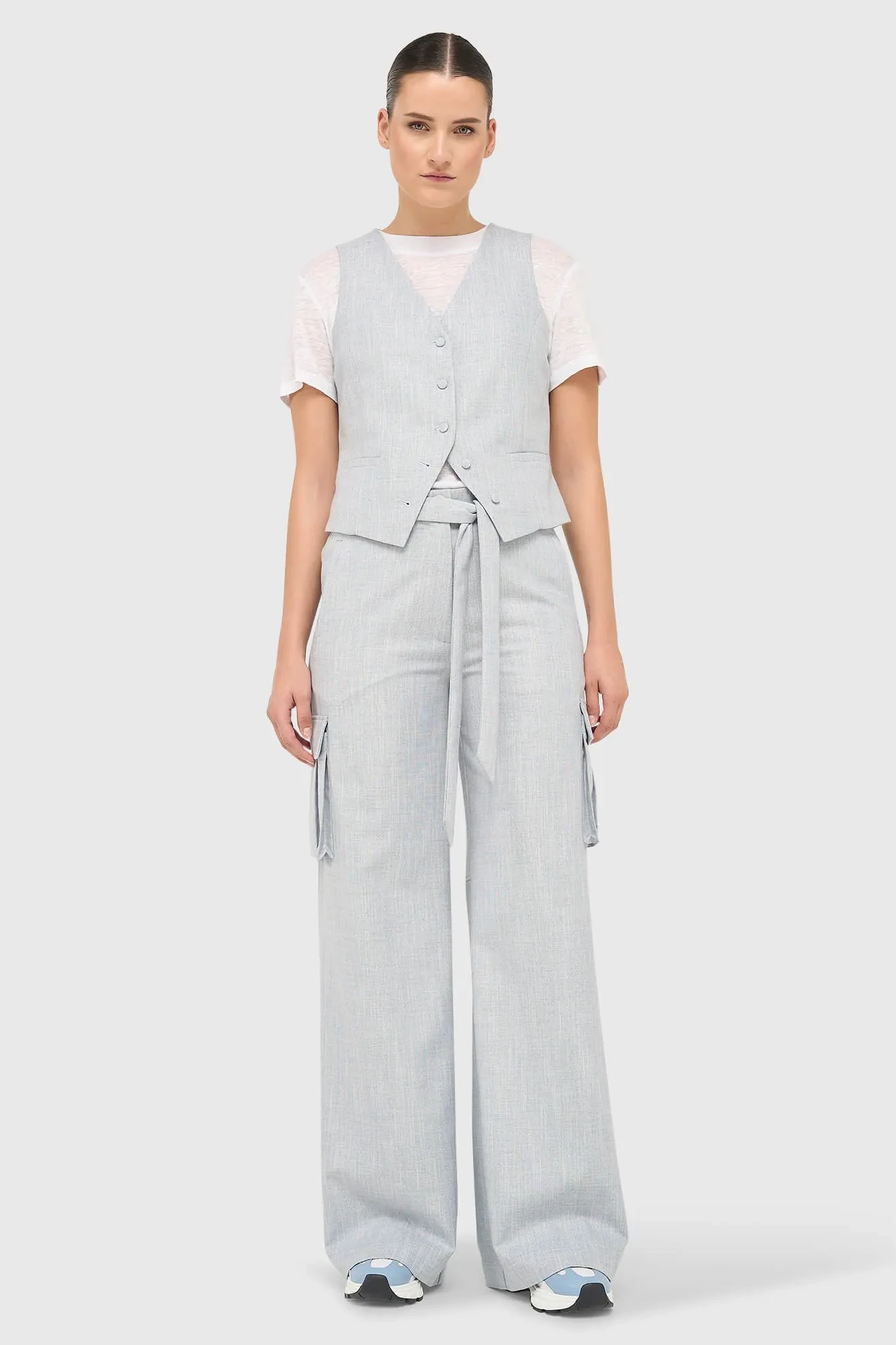 Broek Dames Wijde Pijp Cargo Pants King Blauw