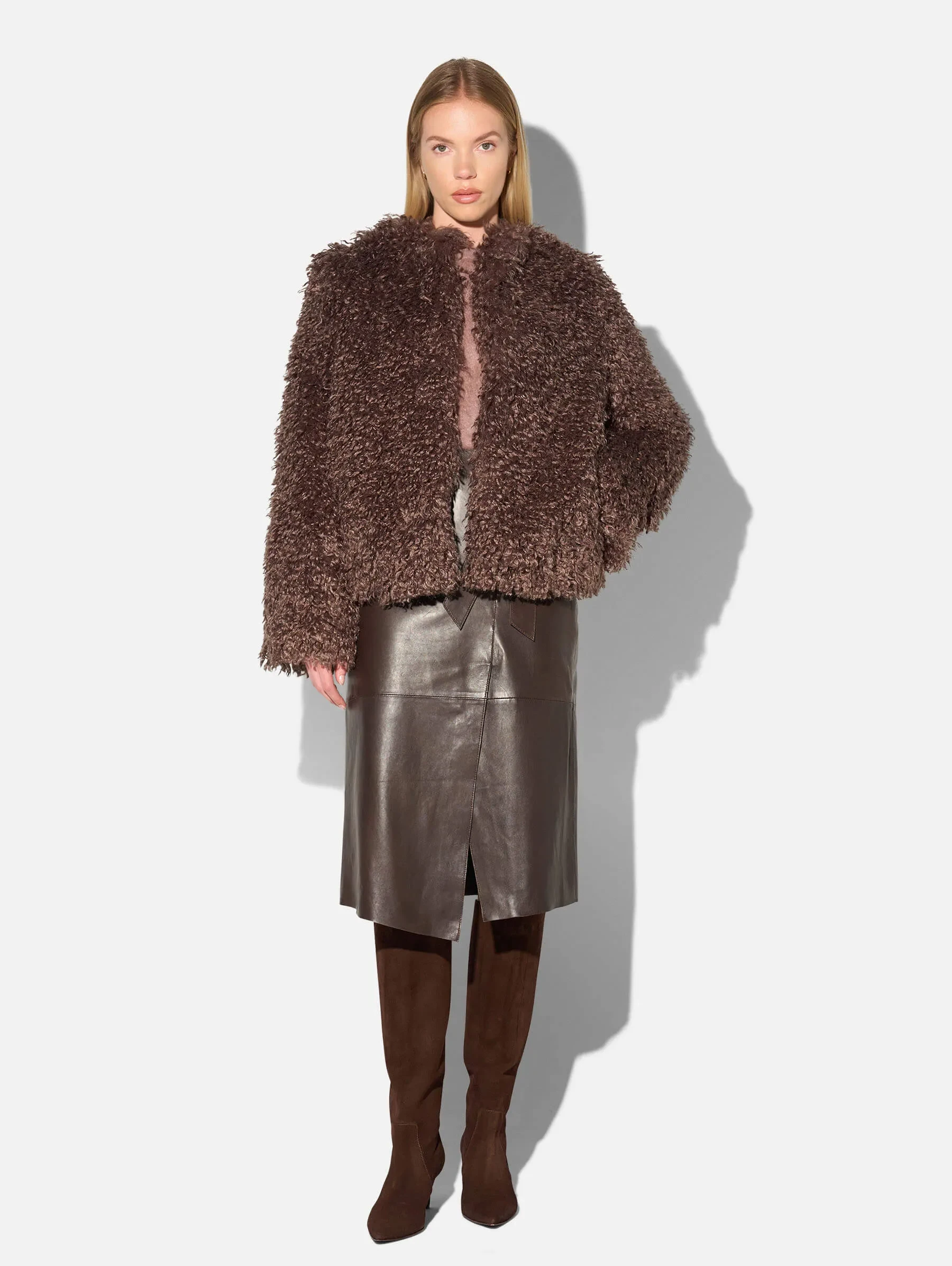 Bruin Vintage Faux Fur Dames Jas Reno