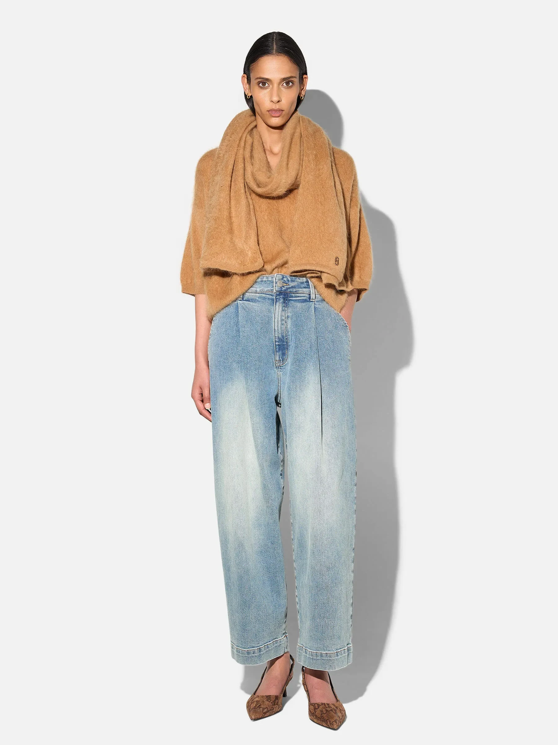 Brushed Cashmere Dames Sjaal Santos Camel